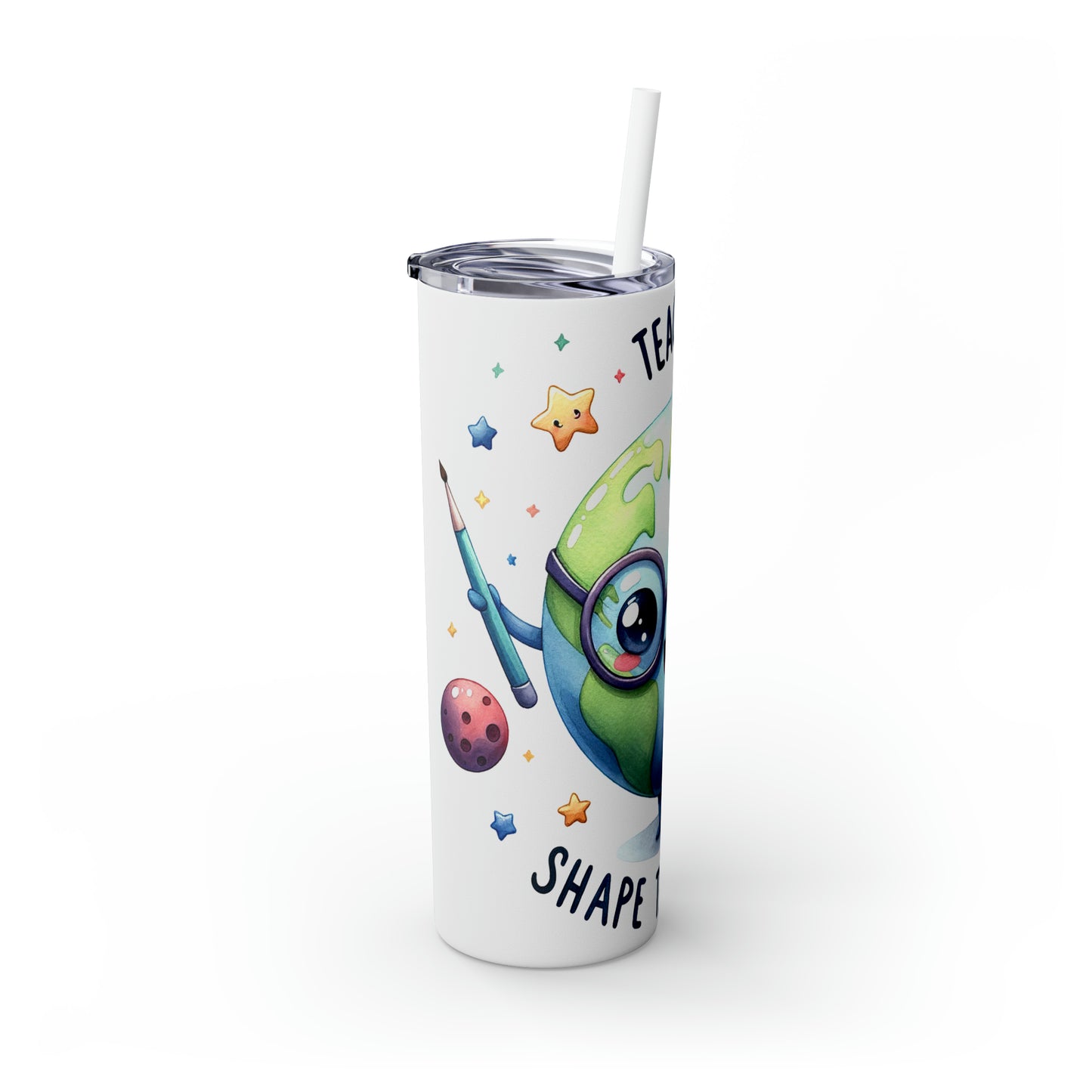 Skinny Tumbler with Straw, 20oz, Teacher