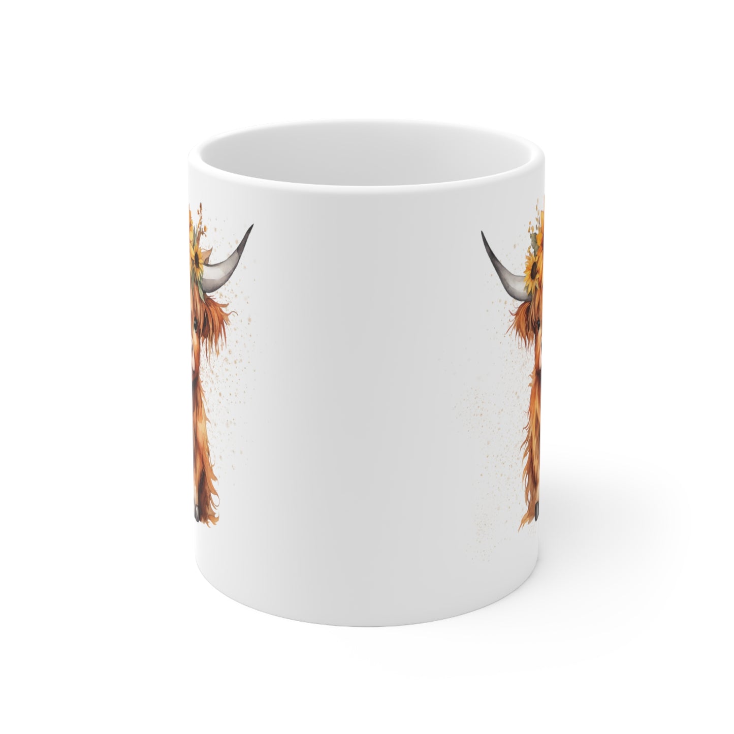 Personalised/Non Personalised Highland Cow, Ceramic Mug 11oz, Highland Cow Mug