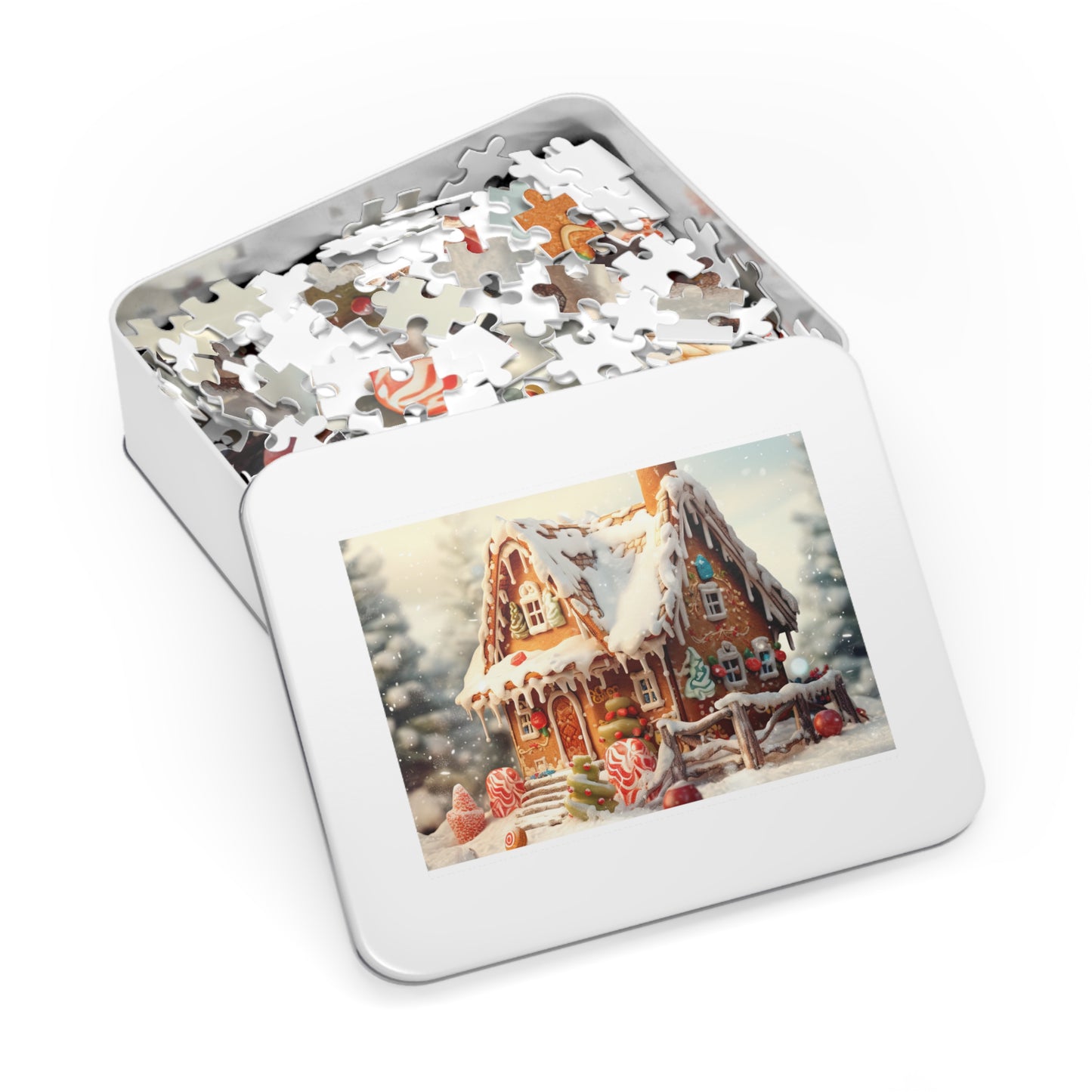 Puzzle, Christmas, Gingerbread House , Personalised/Non-Personalised (30, 110, 252, 500,1000-Piece) awd-615