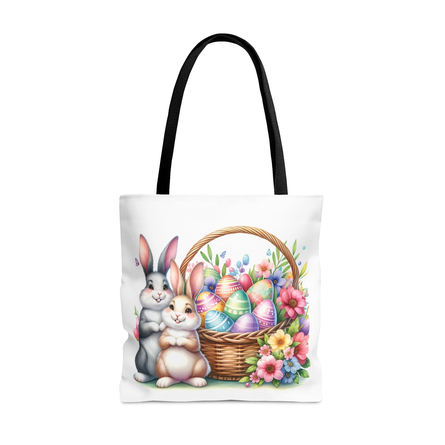 Tote Bag, Easter Rabbits with Basket, Tote bag