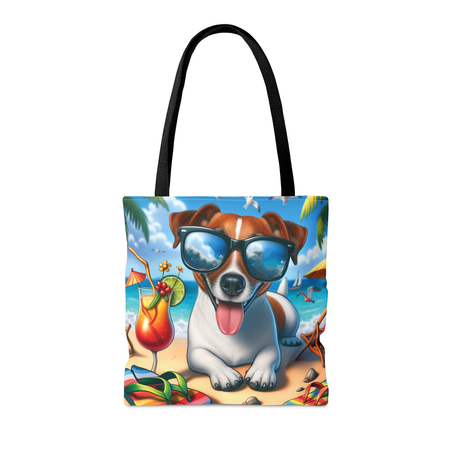 Tote Bag, Dog on Beach, Jack Russel, Tote bag, awd-1218