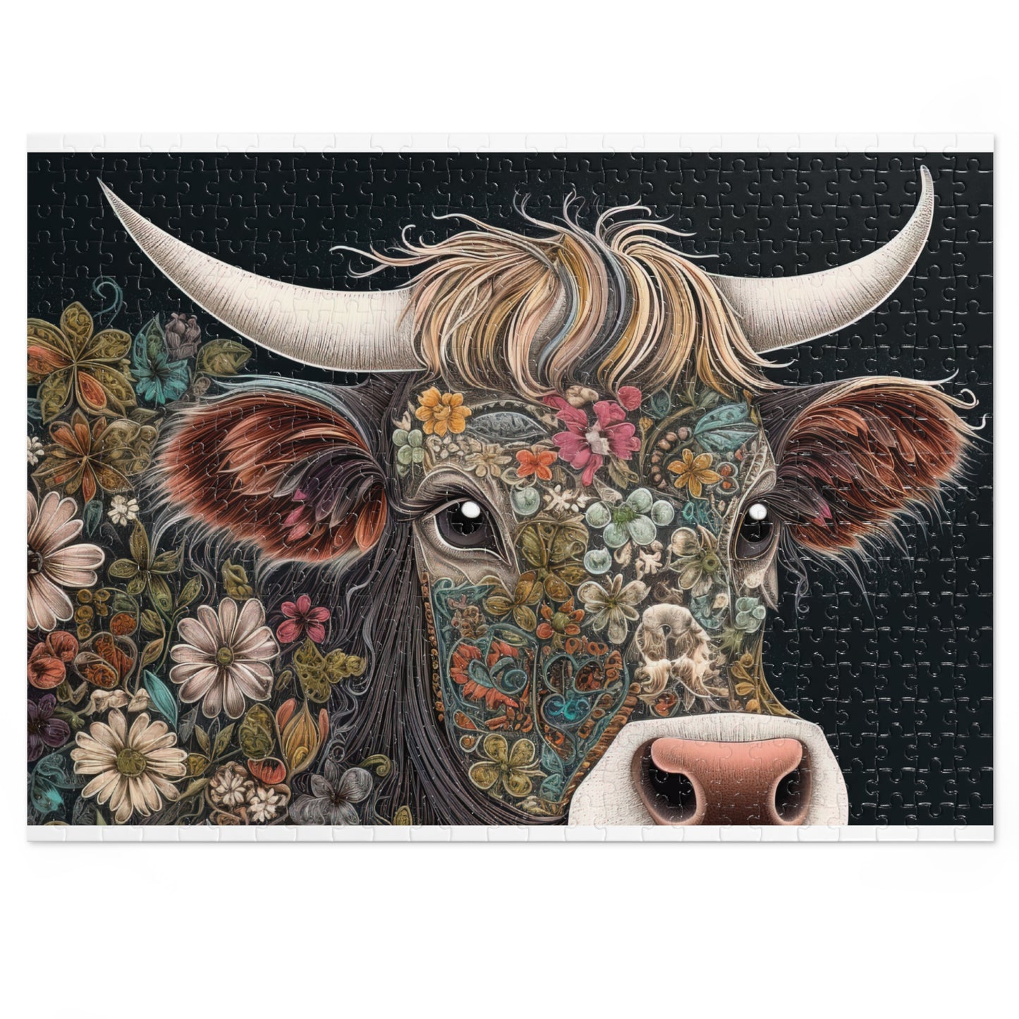 Jigsaw Puzzle, Highland Cow, Personalised/Non-Personalised (30, 110, 252, 500,1000-Piece)