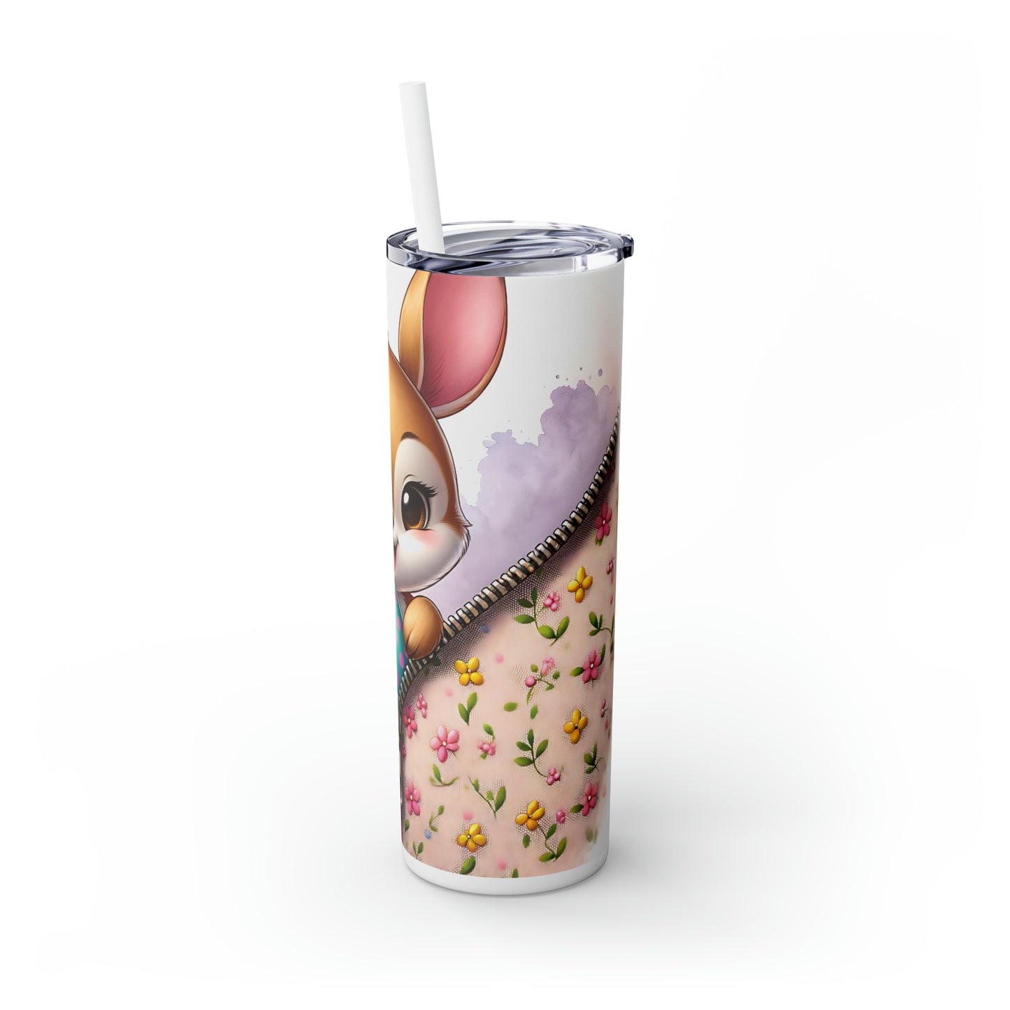 Skinny Tumbler with Straw, 20oz, Easter, Baby Deer, awd-1269