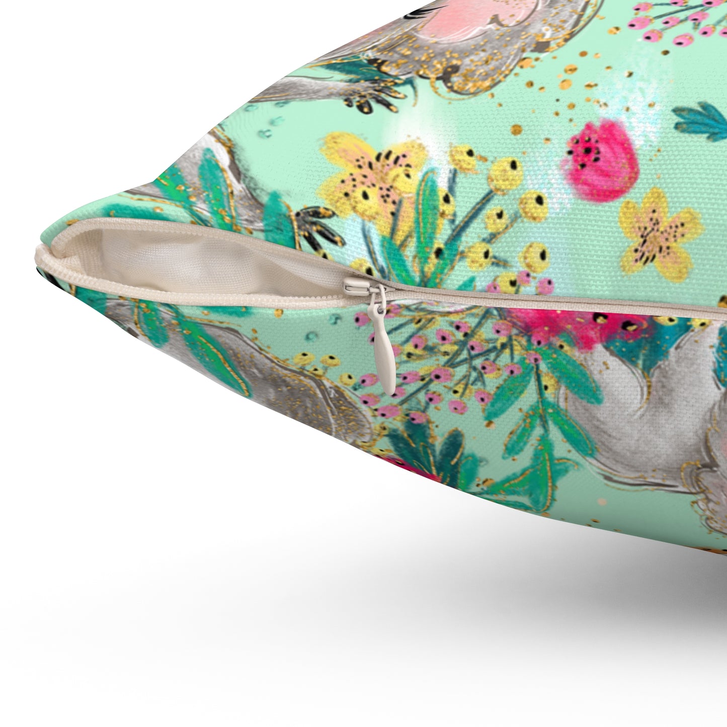 Spun Polyester Square Pillow, Australian Kangaroos