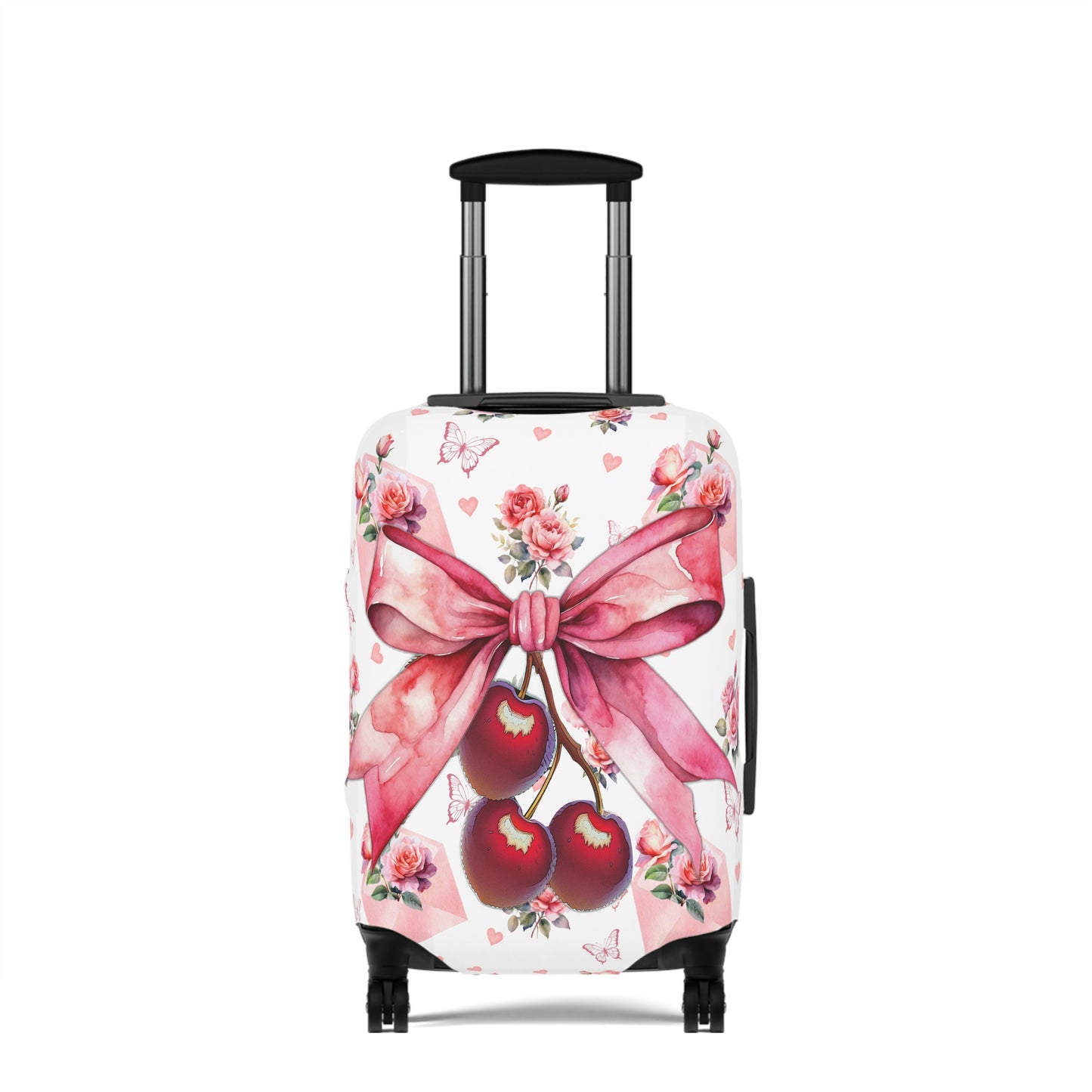 Luggage Cover, Rockabilly, Coquette, Letters and Roses, Cherries and Ribbon, awd-2522