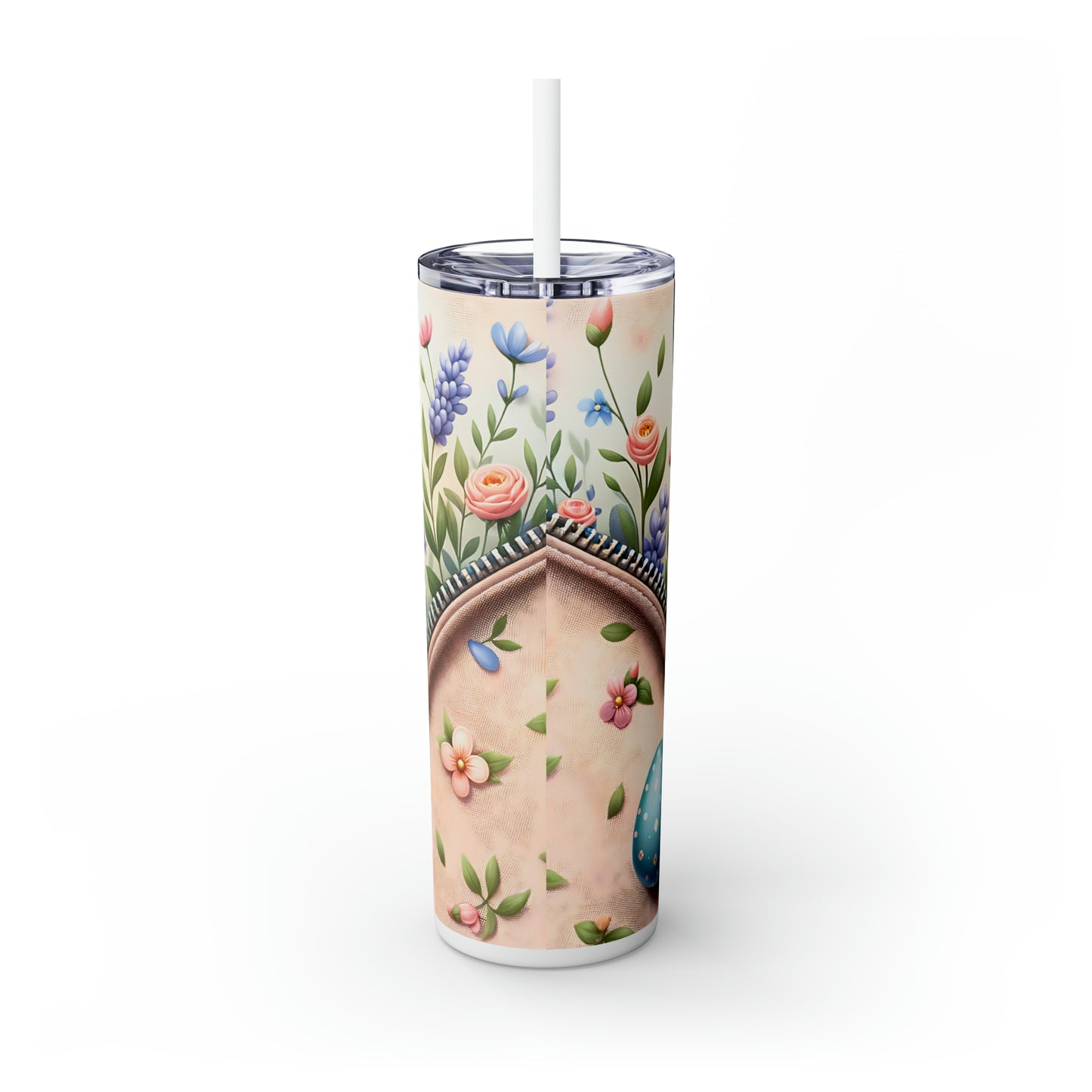 Skinny Tumbler with Straw, 20oz, Easter, Raccoon, awd-1273