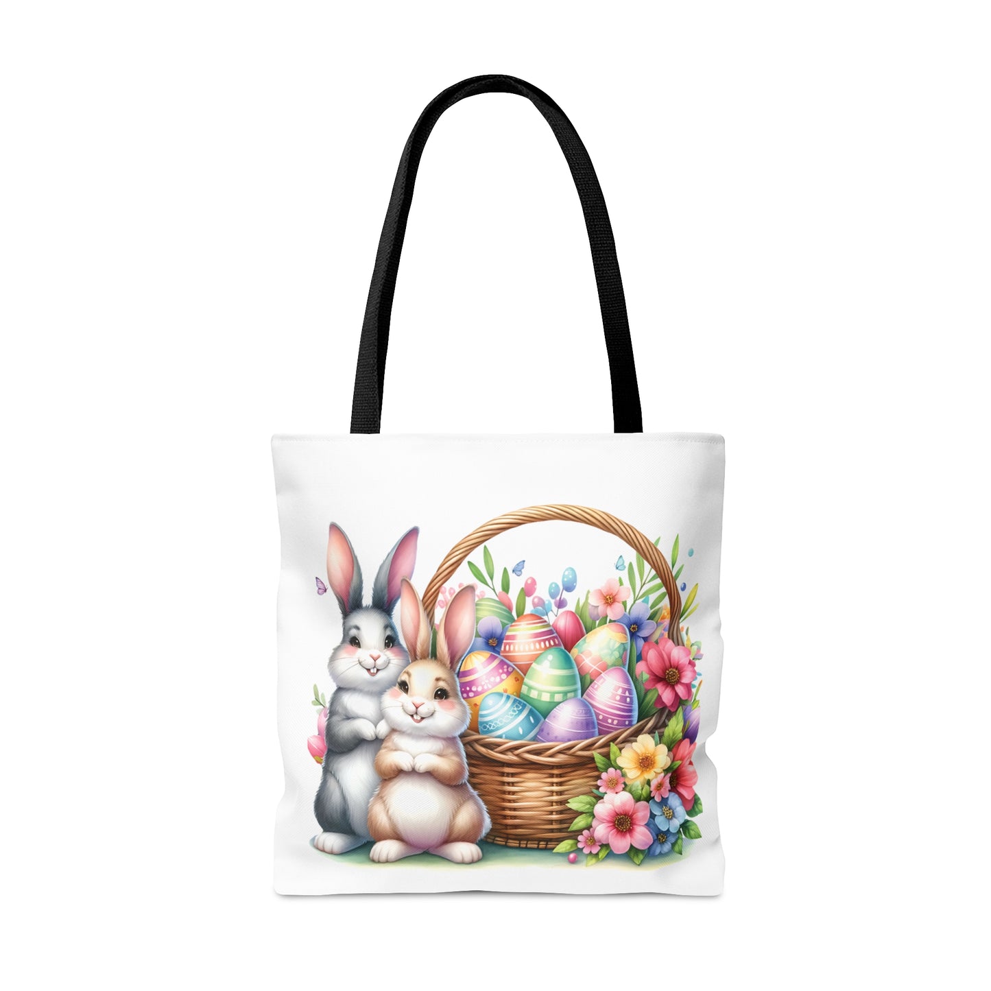 Tote Bag, Easter Rabbits with Basket, Tote bag