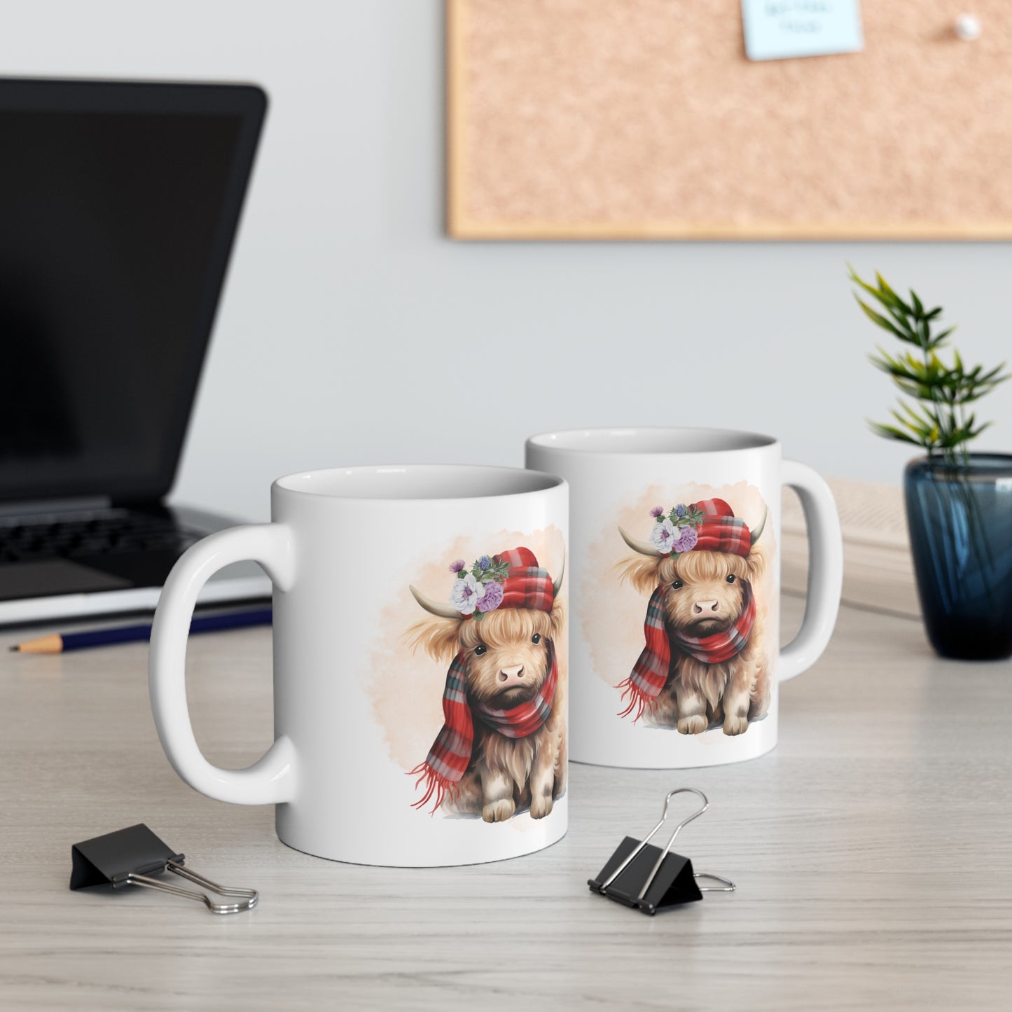 Personalised/Non Personalised Highland Cow, Ceramic Mug 11oz, Highland Cow Mug