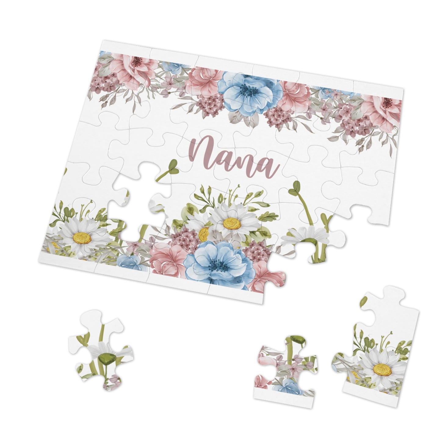 Jigsaw Puzzle, Floral, Nana, Personalised/Non-Personalised (30, 110, 252, 500,1000-Piece)