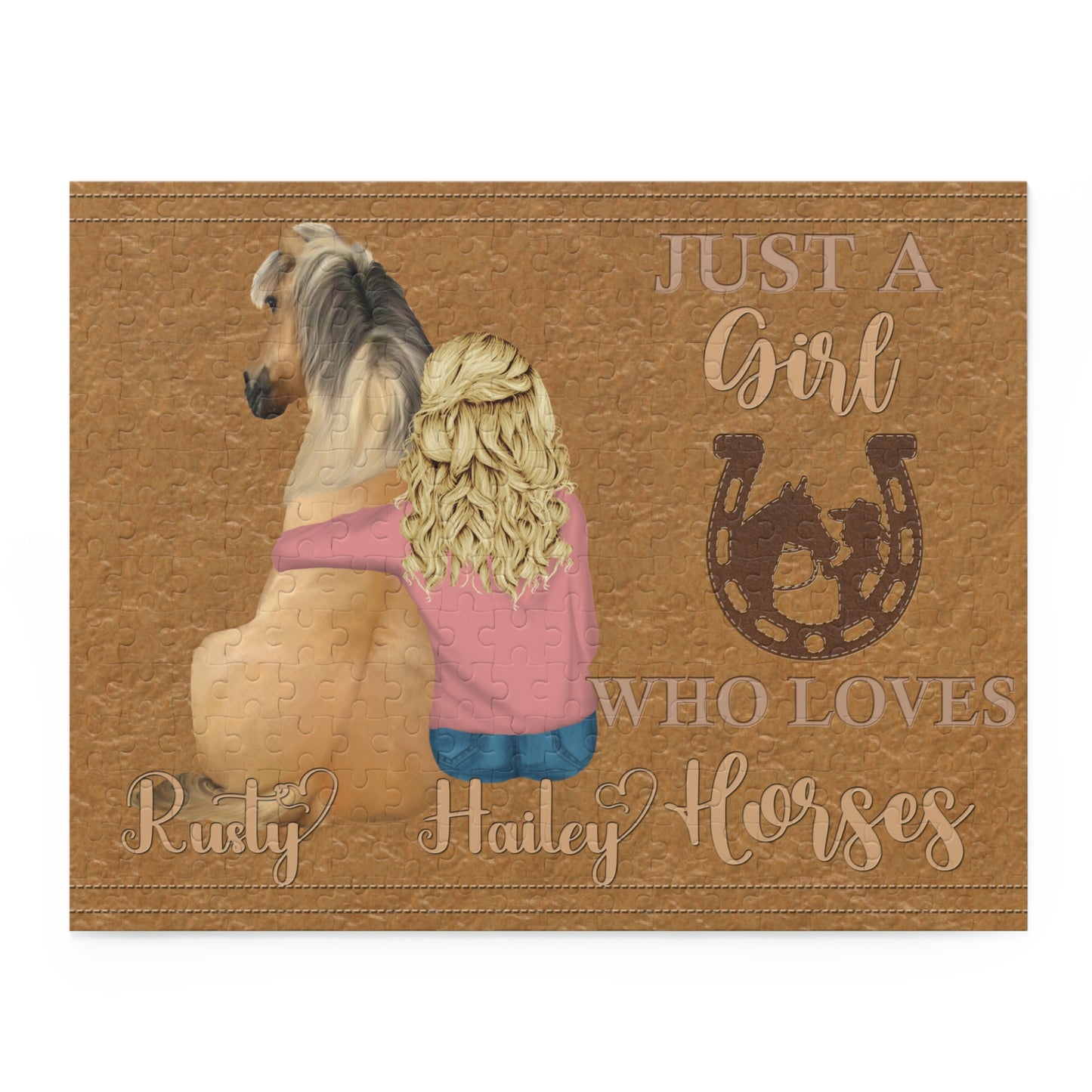 Personalised/Non-Personalised Puzzle, Just a Girl Who Loves Horses (120, 252, 500-Piece)