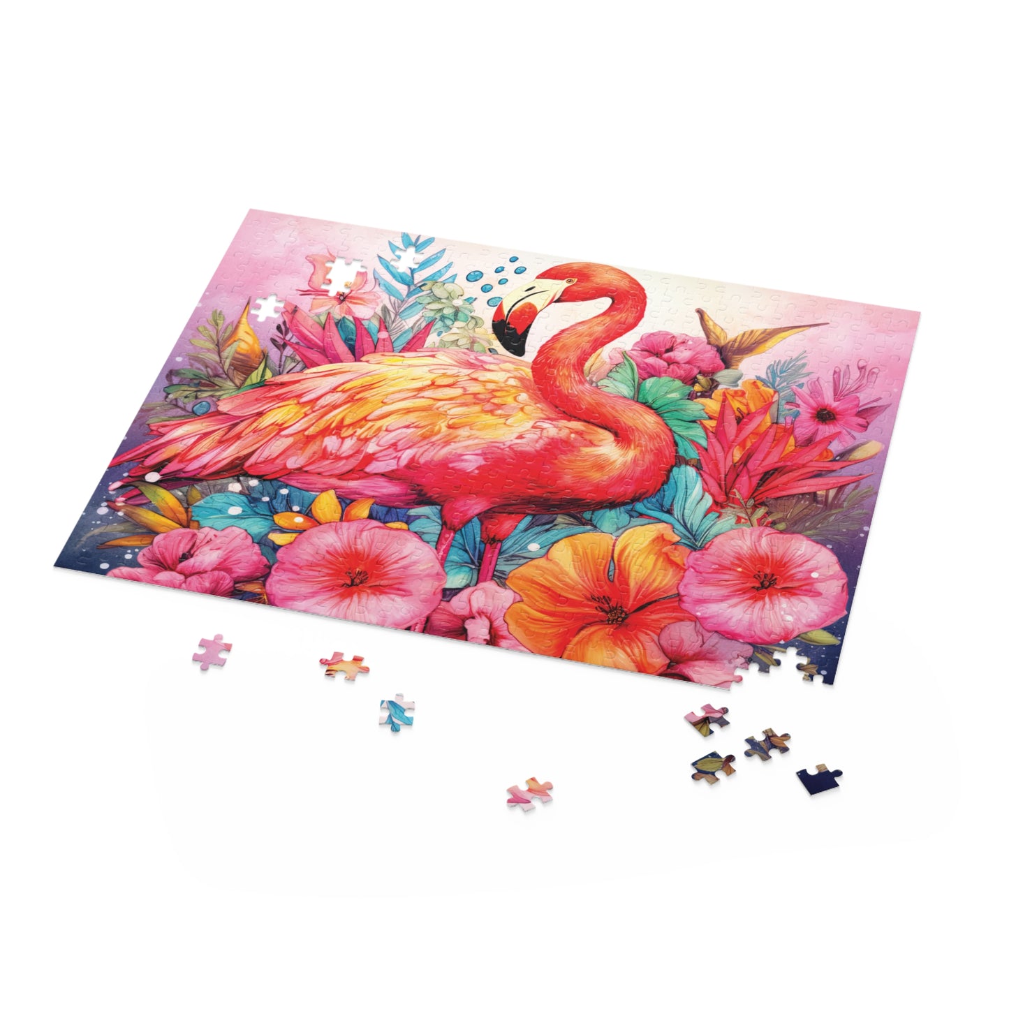 Personalised/Non-Personalised Puzzle, Flamingo (120, 252, 500-Piece)