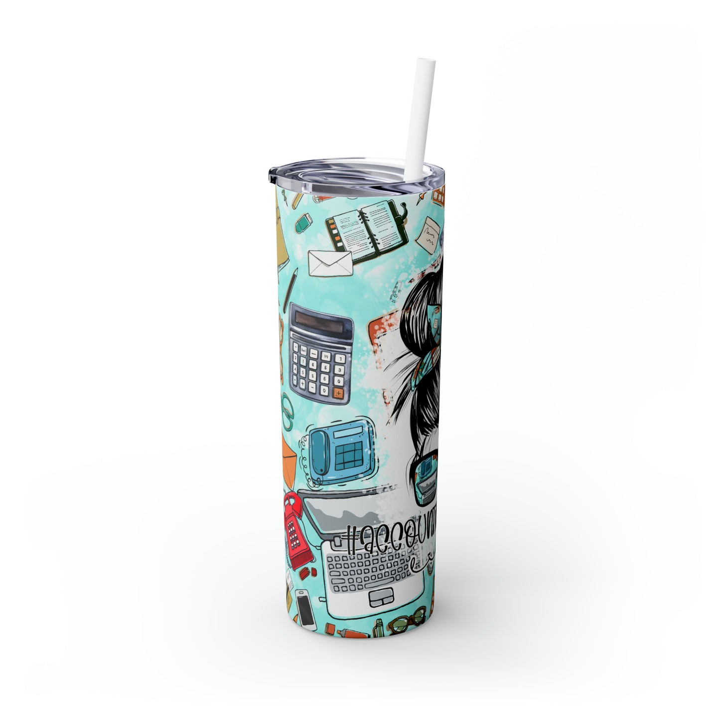 Skinny Tumbler with Straw, 20oz, Accounting Officer