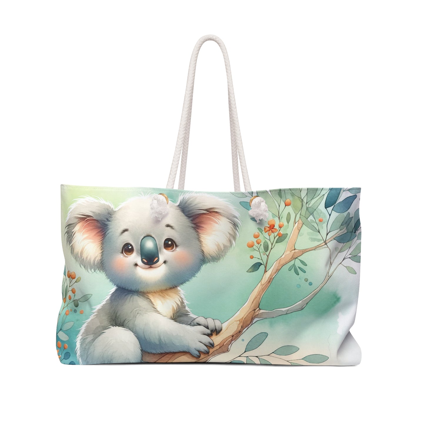 Personalised/Non-Personalised Weekender Bag, Koala, Large Weekender Bag, Beach Bag, Book Bag