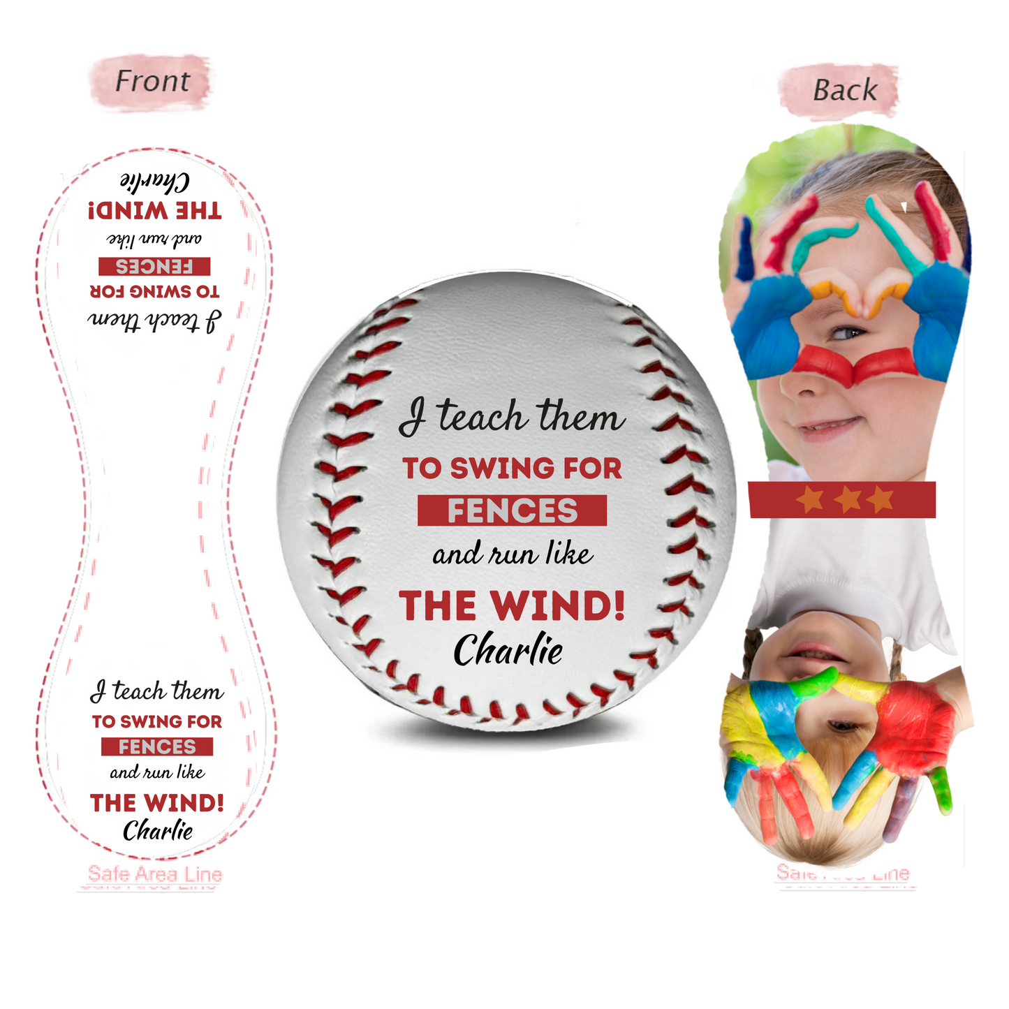 Personalised Baseball, I teach them to swing for the fences and run like the wind!