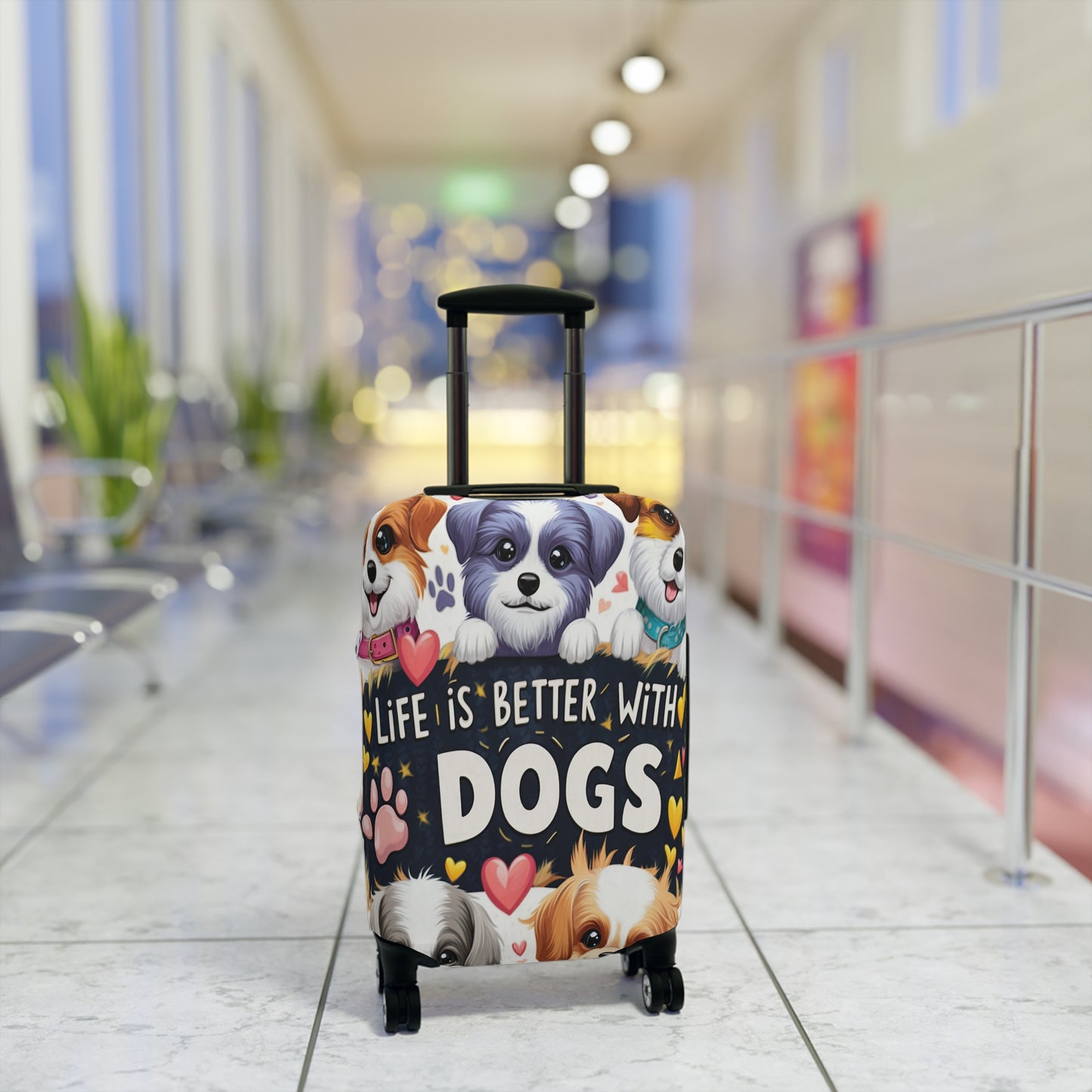 Luggage Cover, Life is better with Dogs, awd-3107