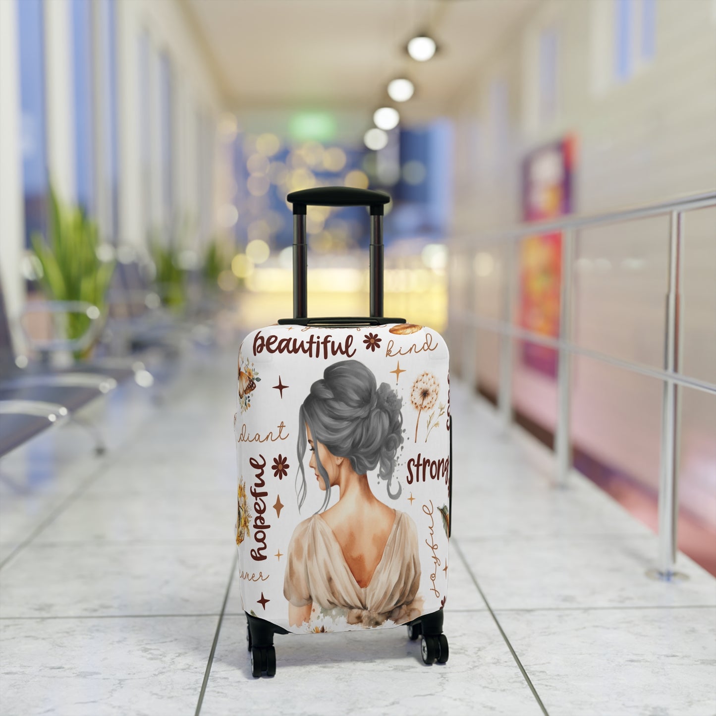 Luggage Cover, Affirmations, Grey Hair, awd-505