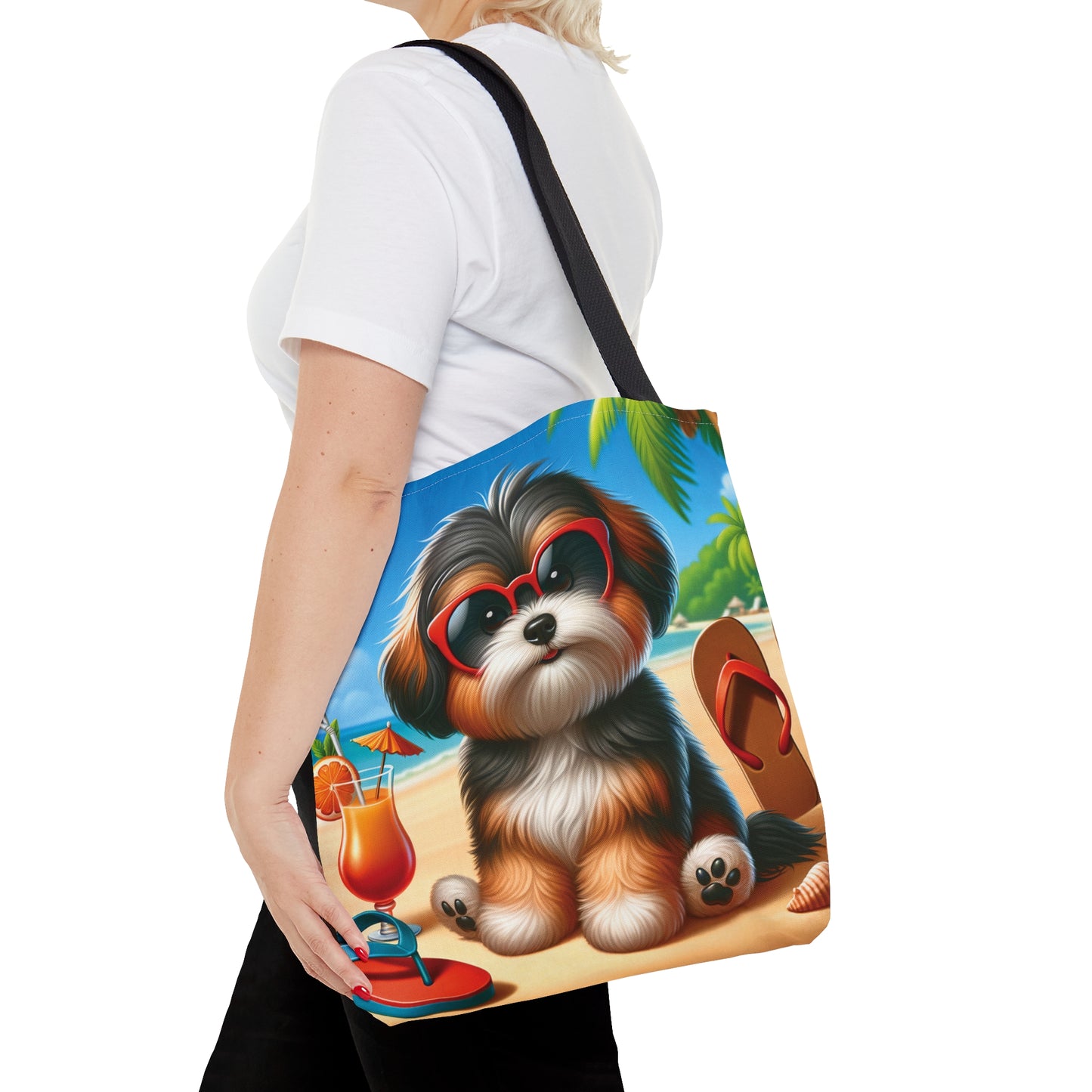 Tote Bag, Dog on Beach, Havanese, Tote bag, awd-1215