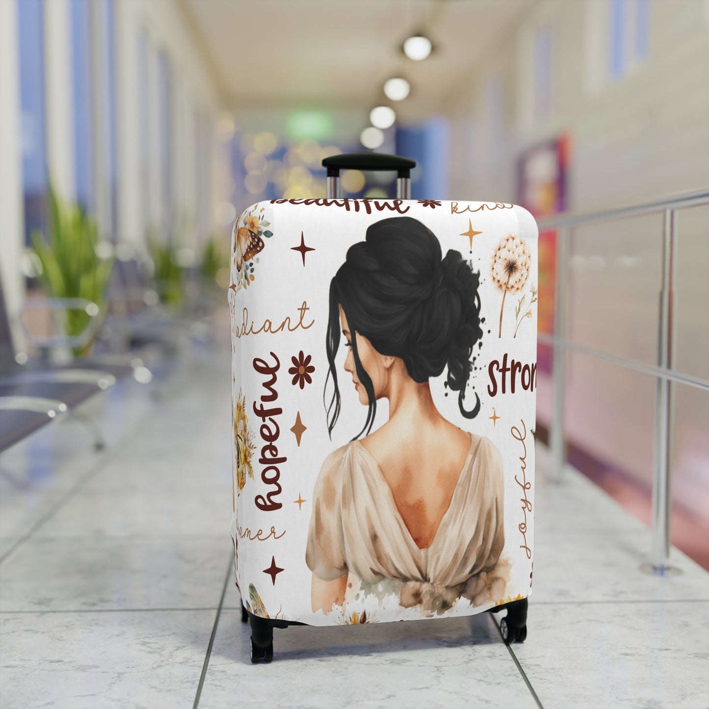 Luggage Cover, Affirmations, Black Hair, awd-502