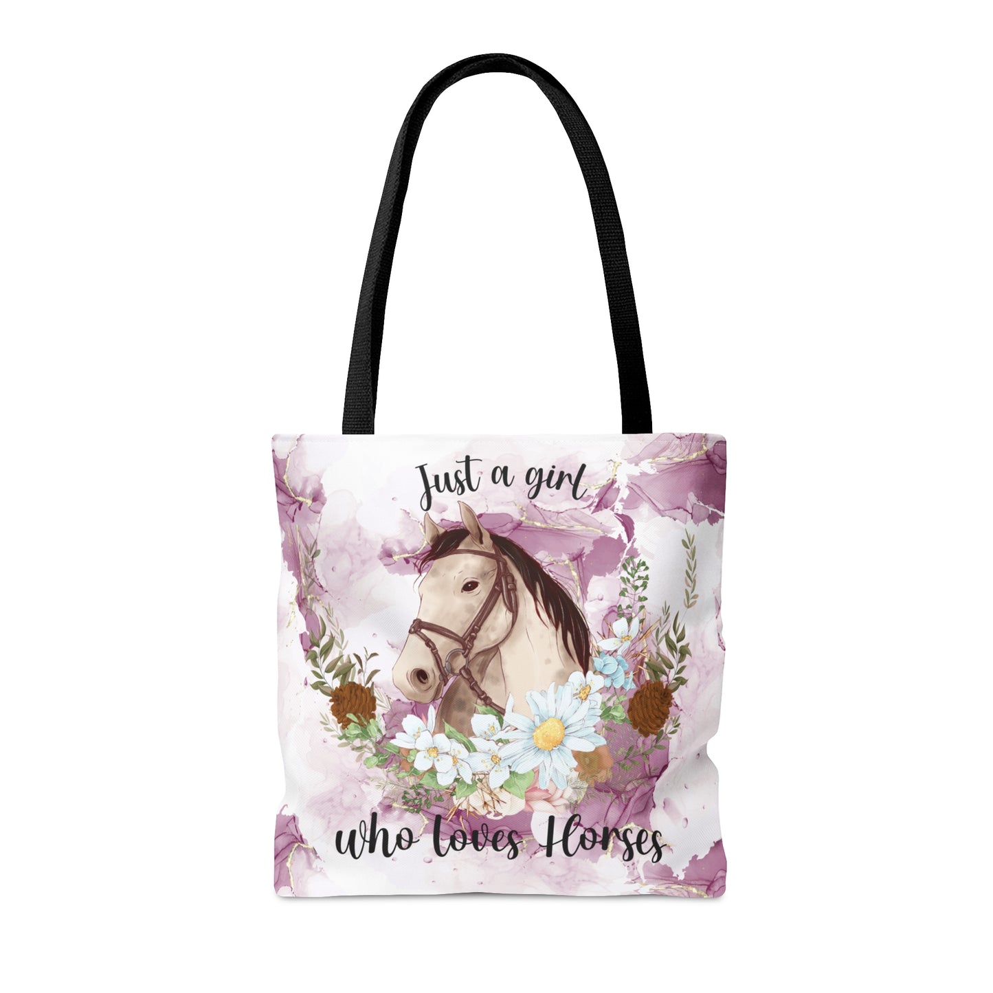 Tote Bag, Just a Girl Who Loves Horses, Personalised/Non-Personalised Tote bag