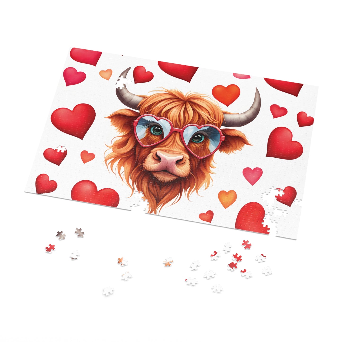 Jigsaw Puzzle, Highland Cow, Personalised/Non-Personalised (30, 110, 252, 500,1000-Piece)