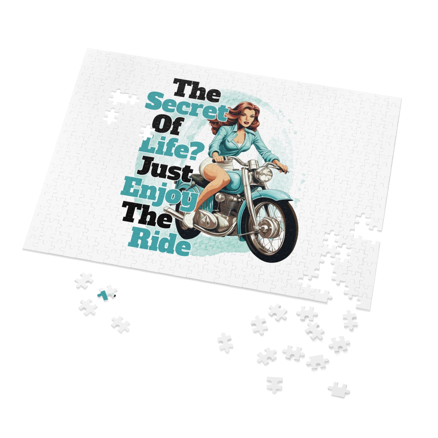 Jigsaw Puzzle, Motorbike, The Secret of Life Just enjoy the Ride, Personalised/Non-Personalised (30, 110, 252, 500,1000-Piece)