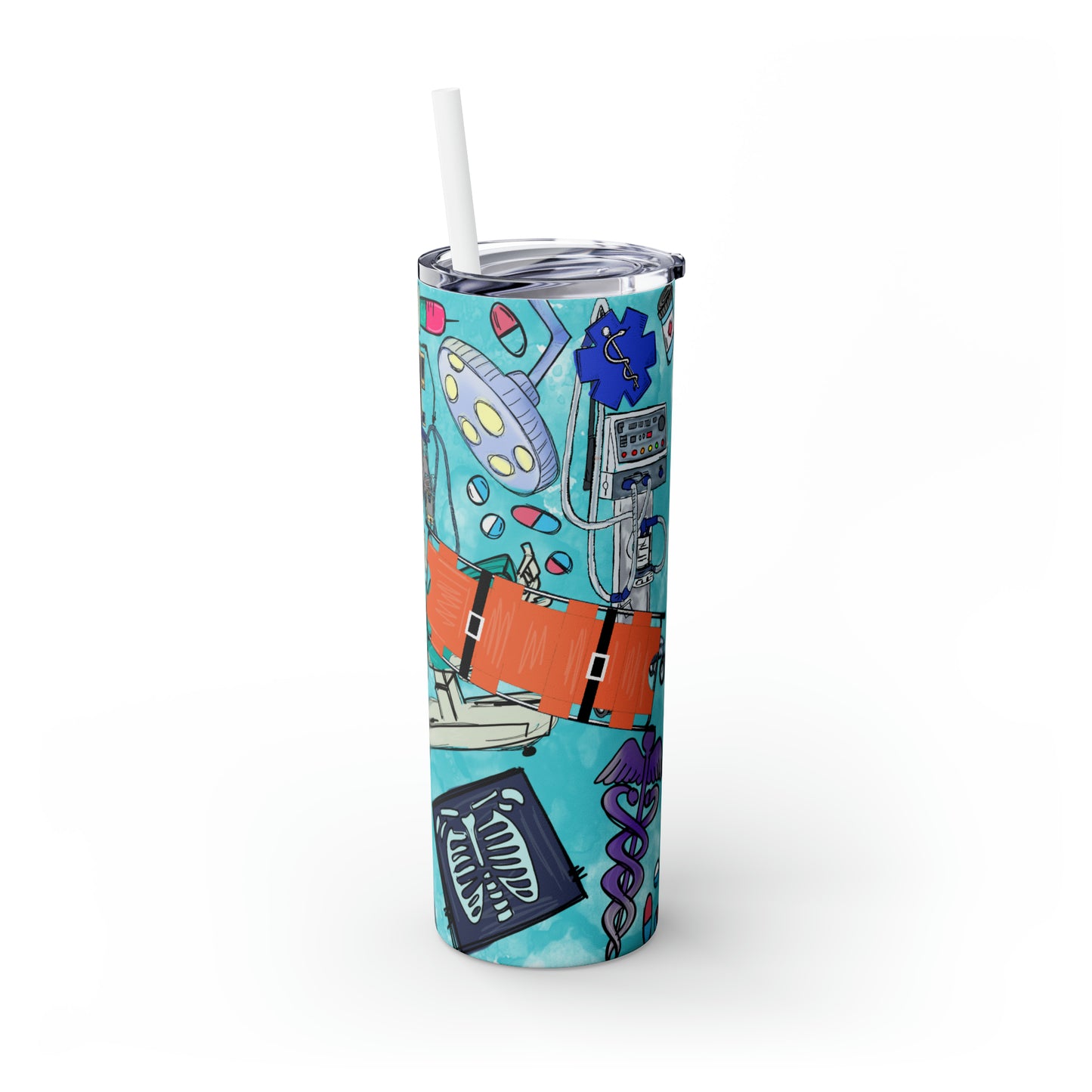 Skinny Tumbler with Straw, 20oz, Occupations, Trauma