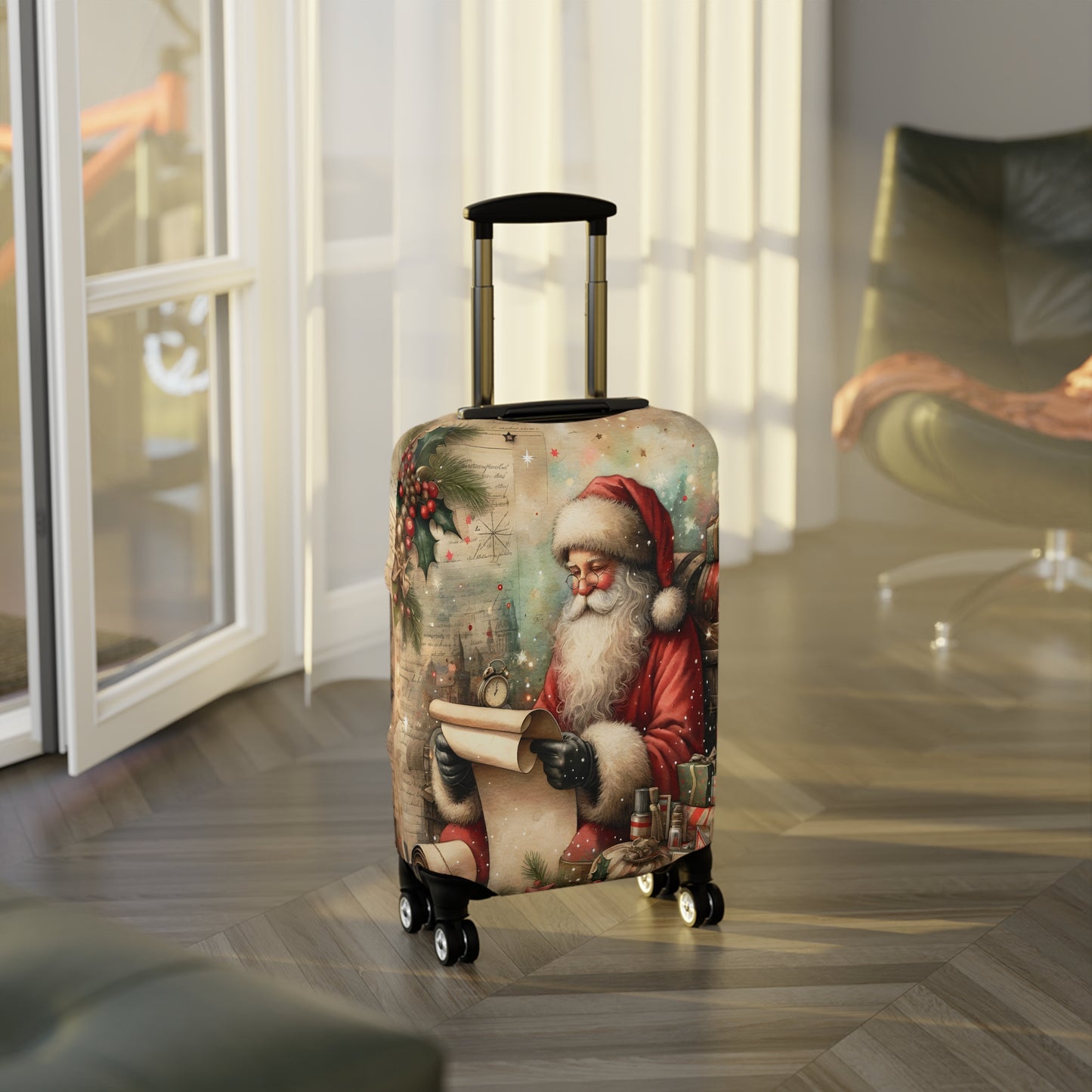 Luggage Cover, Christmas, Vintage Santa, awd-1479