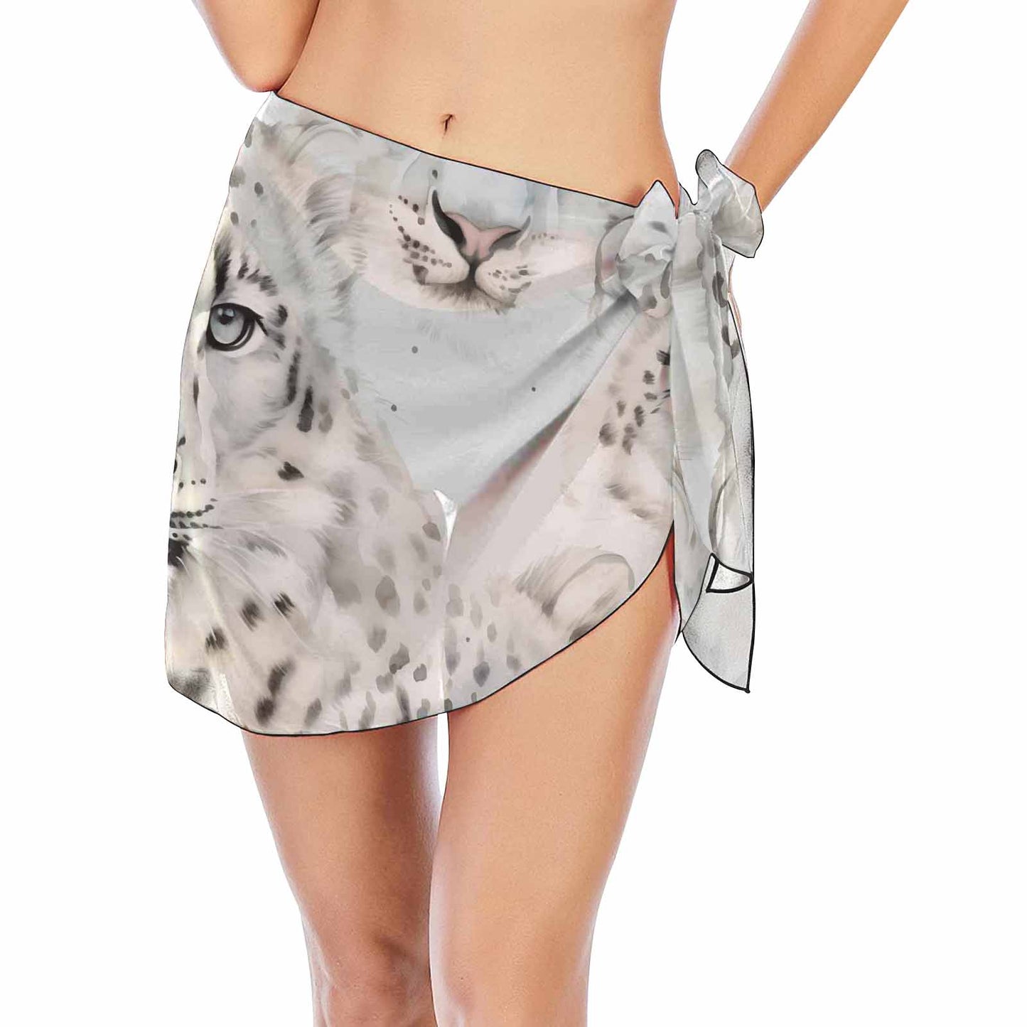 White Leopard  Women's Beach Sarong Wrap