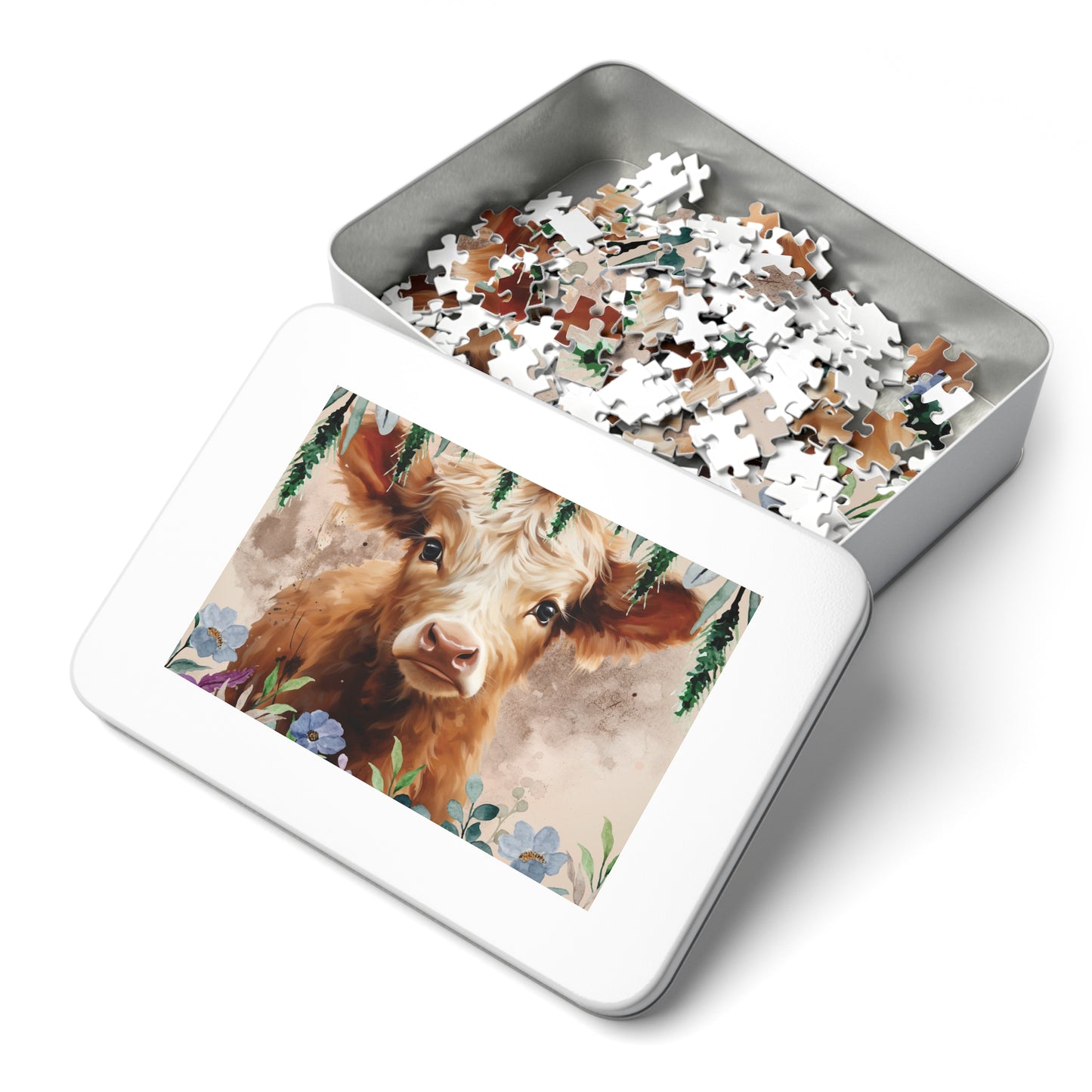 Jigsaw Puzzle, Highland Cow, Personalised/Non-Personalised (30, 110, 252, 500,1000-Piece)