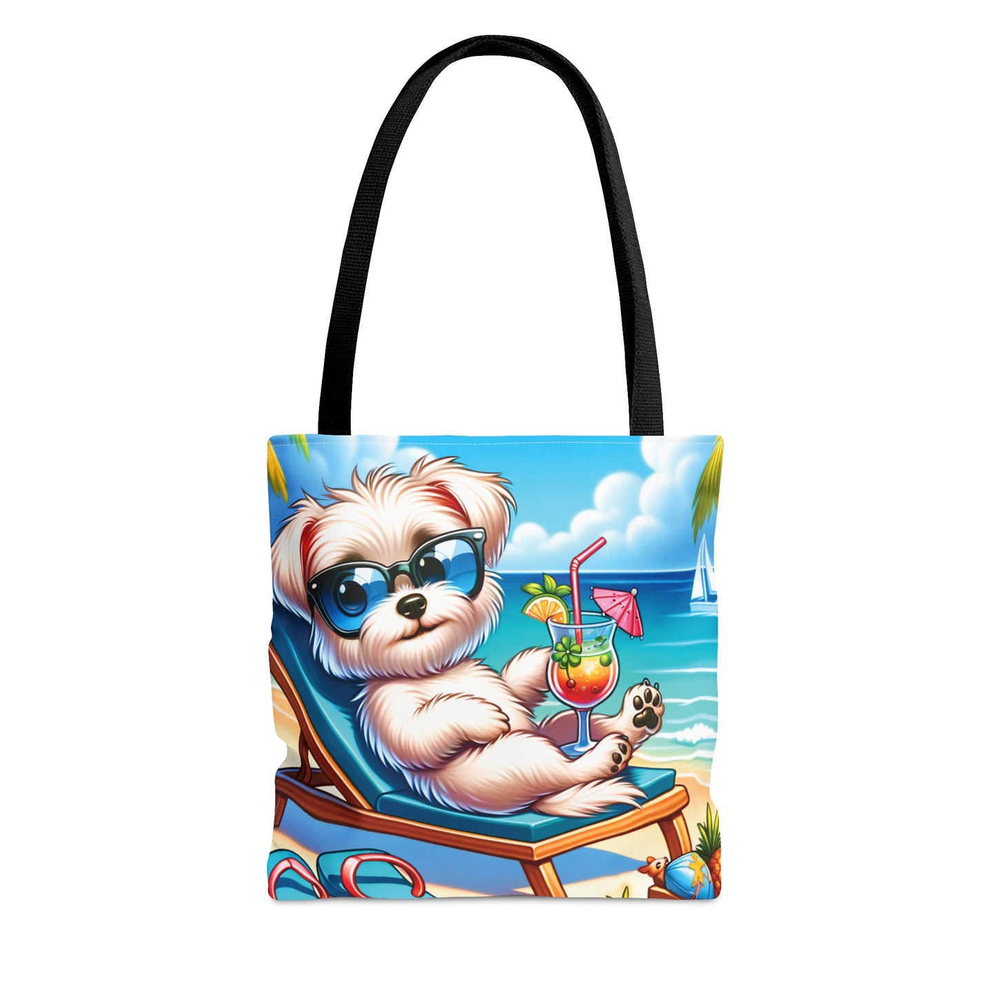 Tote Bag, Dog on Beach, Maltese, Tote bag, awd-1222