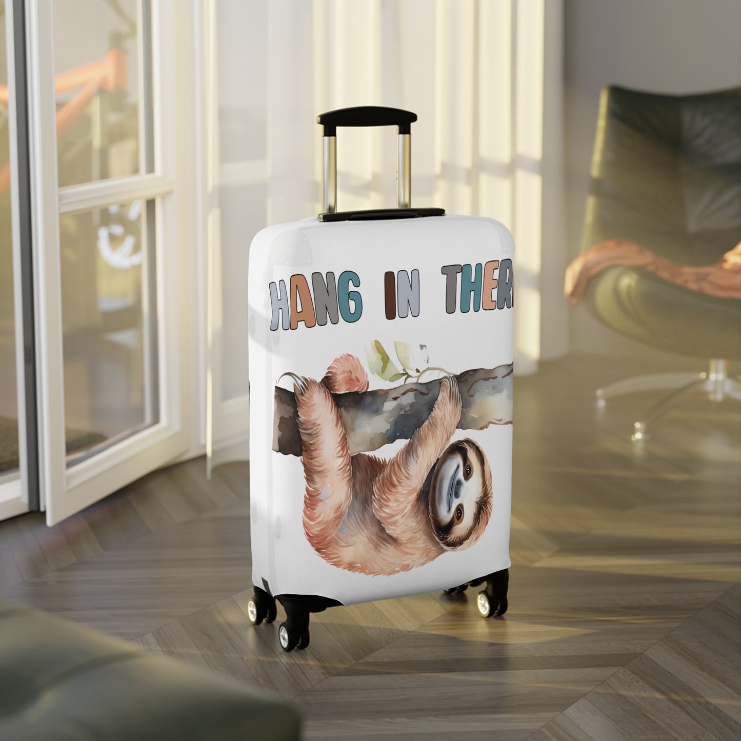 Luggage Cover, Sloth, Hang in there, awd-1058