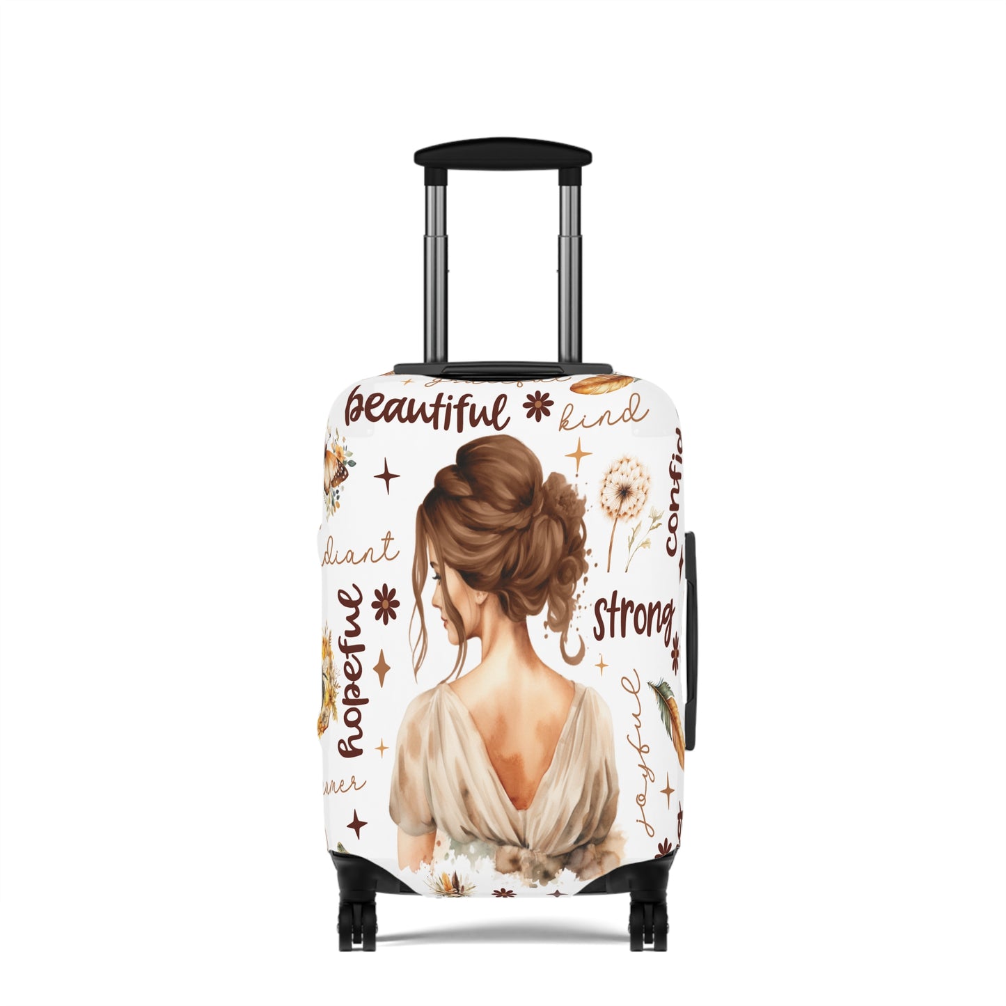 Luggage Cover, Affirmations, Brunette Hair, awd-504