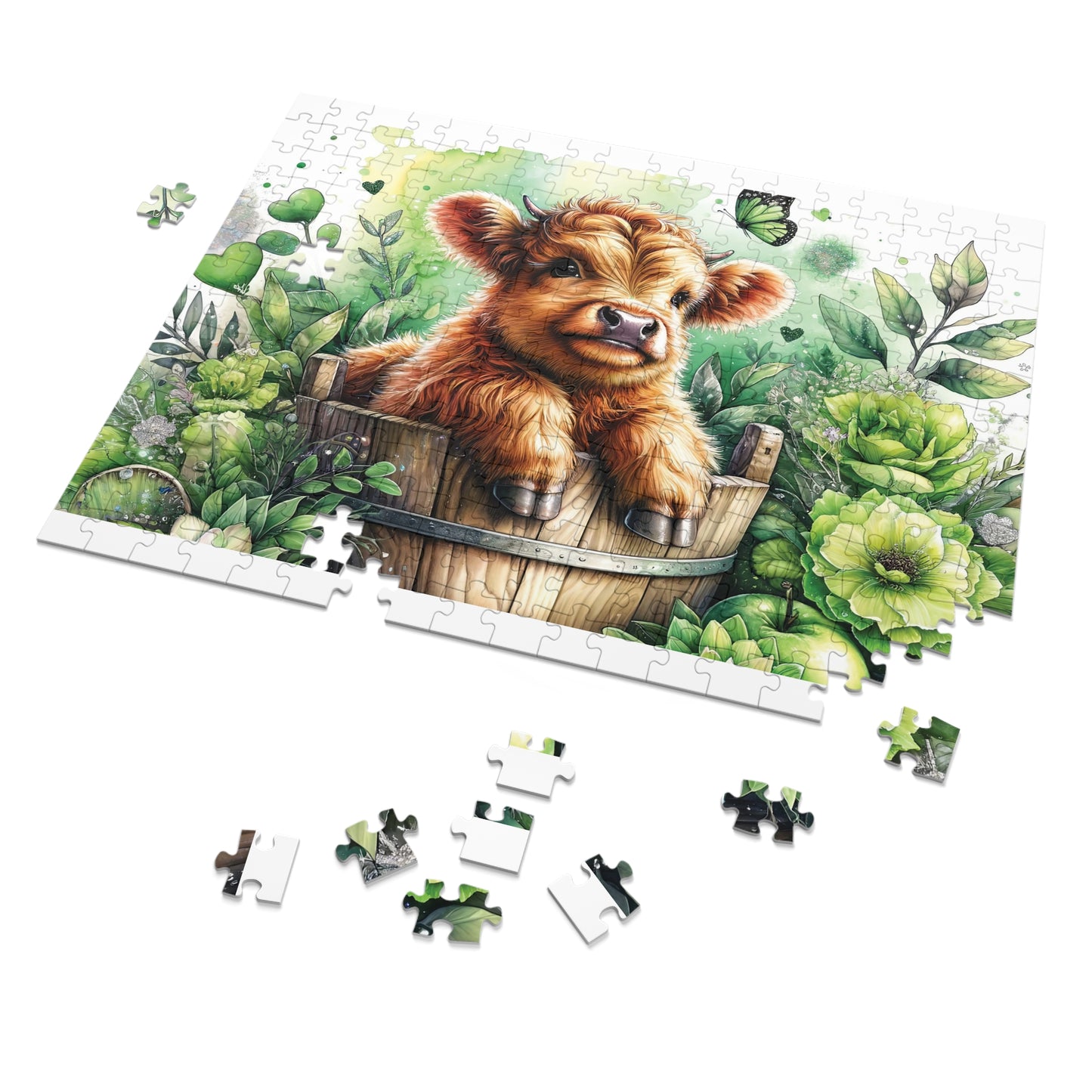 Jigsaw Puzzle, Highland Cow, Personalised/Non-Personalised (30, 110, 252, 500,1000-Piece)