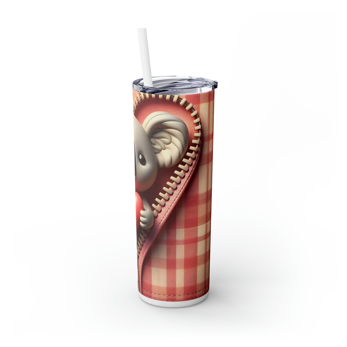 Skinny Tumbler with Straw, 20oz, Koala, Valentines Day