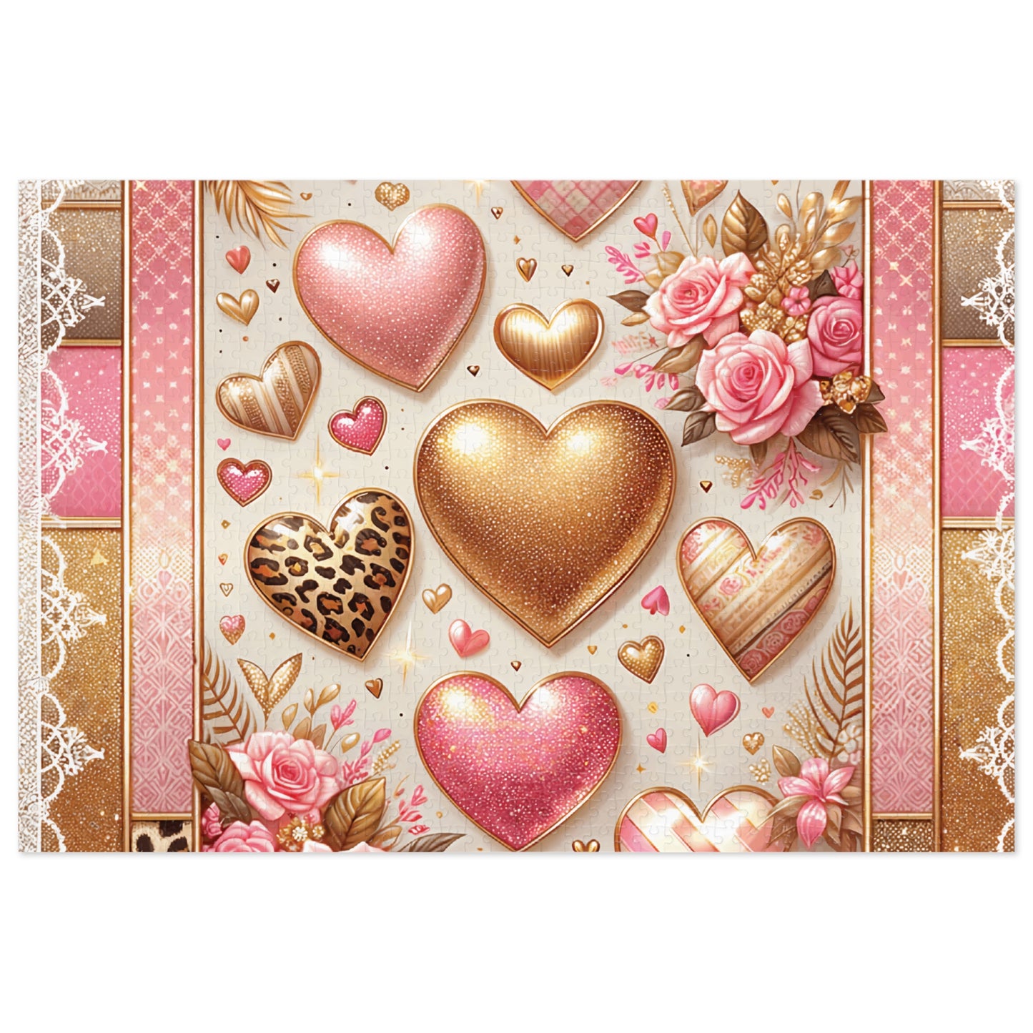 Jigsaw Puzzle, Hearts, Personalised/Non-Personalised (30, 110, 252, 500,1000-Piece)