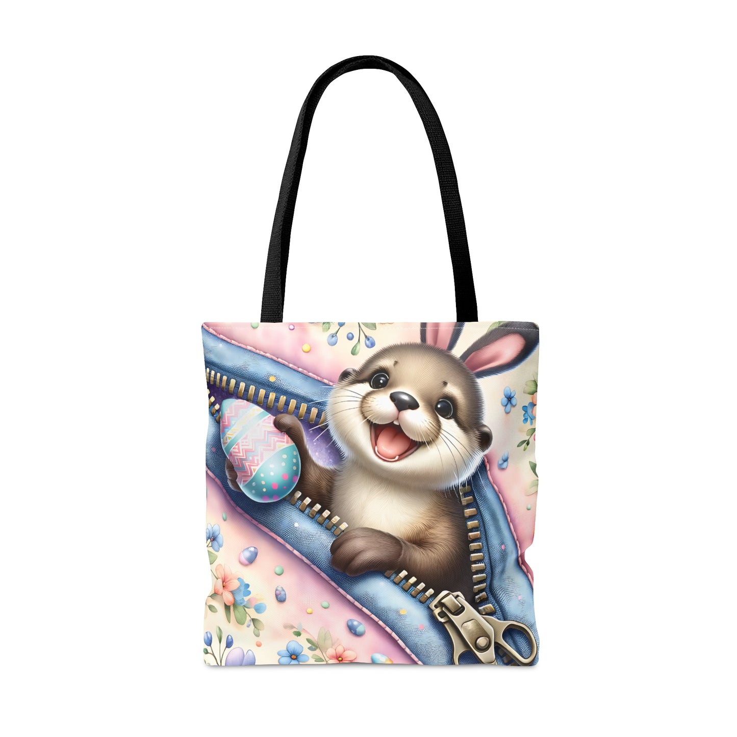 Tote Bag, Easter, Cute Otter with Bunny ears, Personalised/Non-Personalised Tote bag