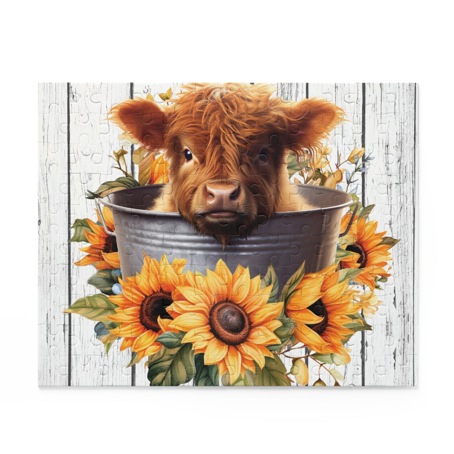 Personalised/Non-Personalised Puzzle, Highland Cow (120, 252, 500-Piece)