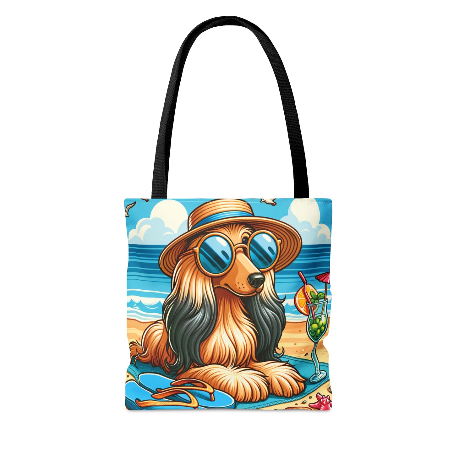 Tote Bag, Dog on Beach, Afghan Hound, Tote bag, awd-1118