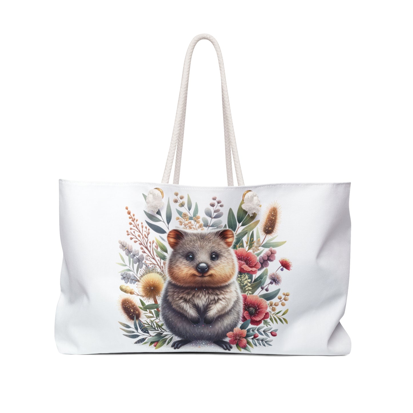 Personalised/Non-Personalised Weekender Bag, Australian Animals, Quokka, Large Weekender Bag, Beach Bag, Book Bag