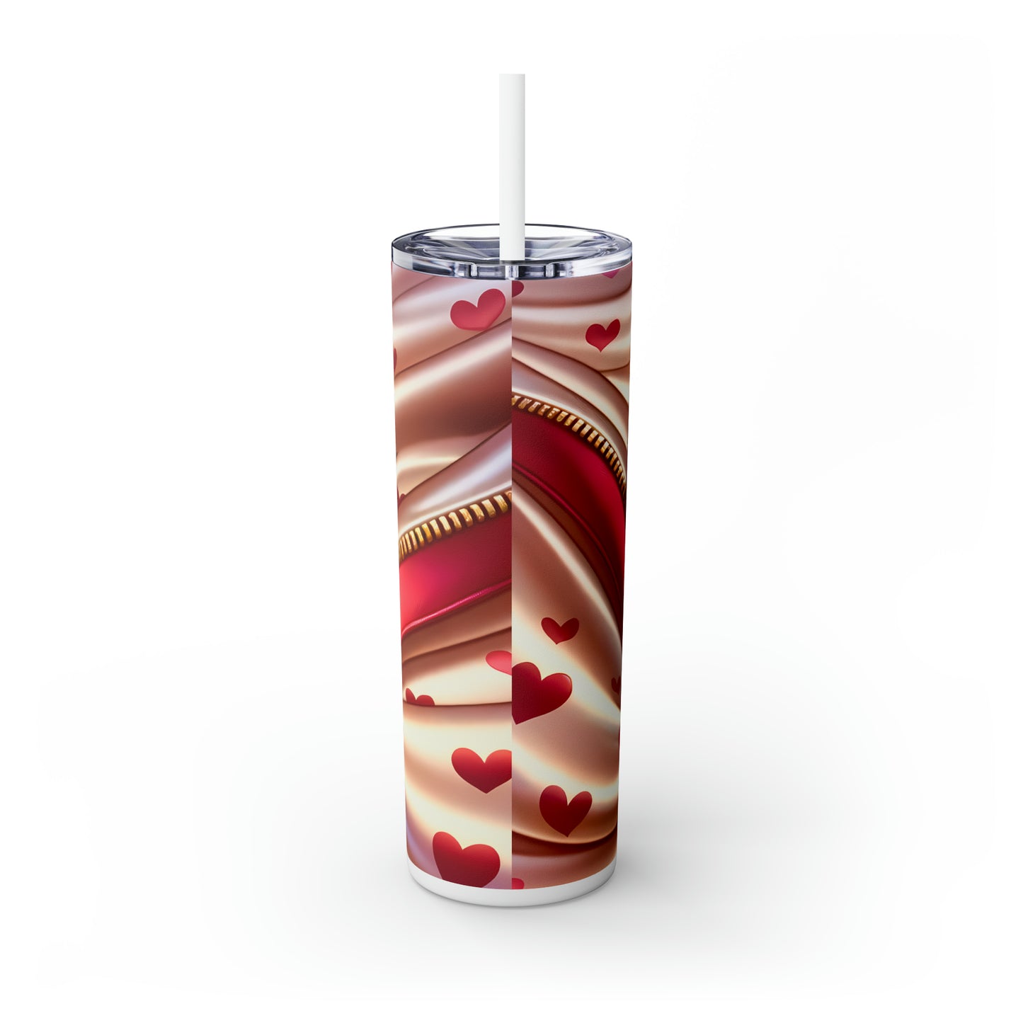 Skinny Tumbler with Straw, 20oz, Cat, Valentines Day, awd-919