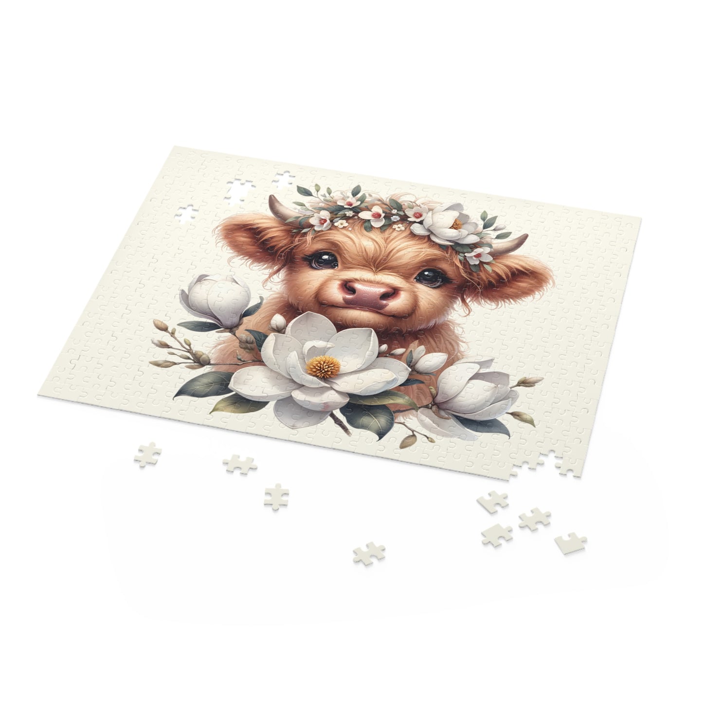 Personalised/Non-Personalised Puzzle, Highland Cow (120, 252, 500-Piece)