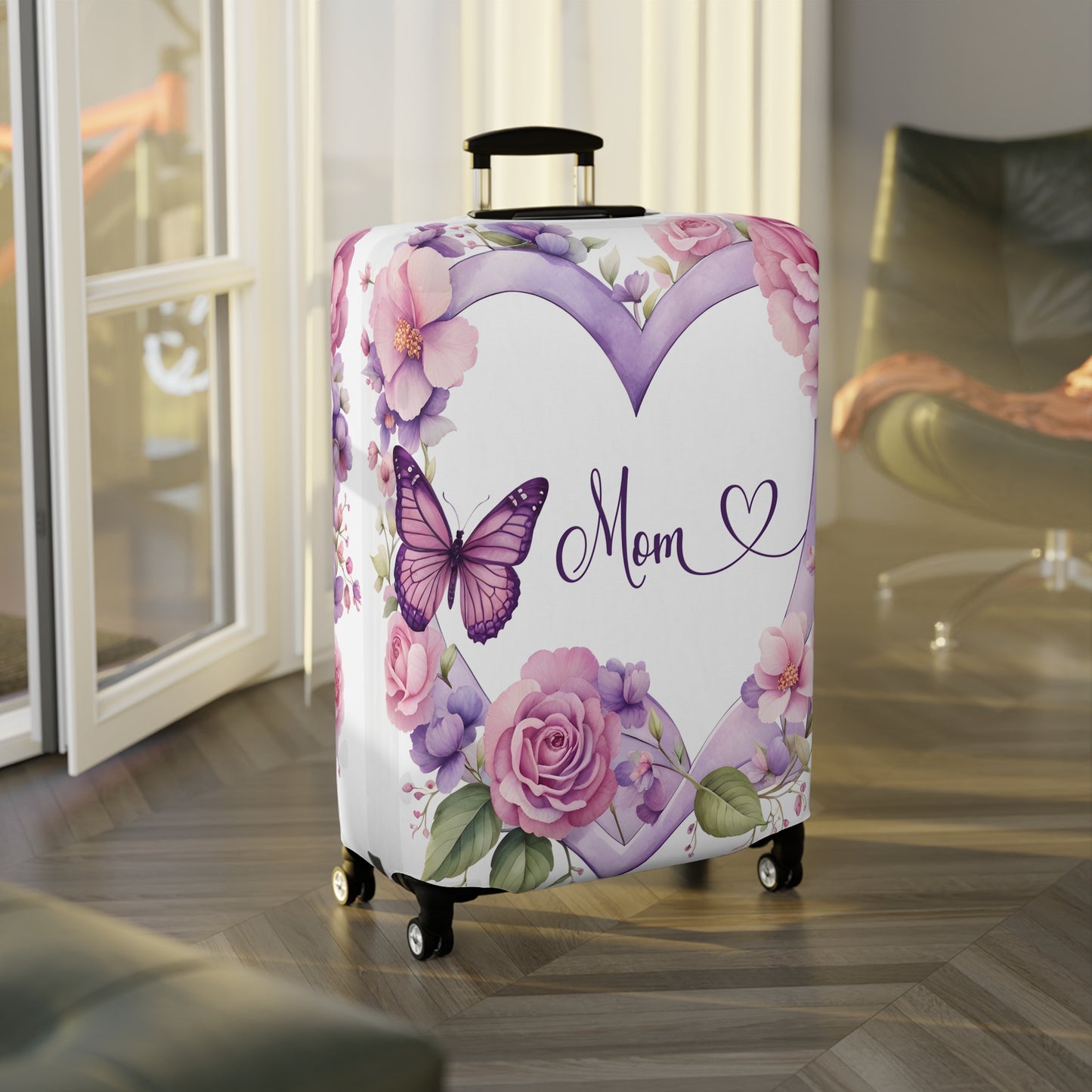 Luggage Cover, Butterfly Heart, Mom, awd-1662