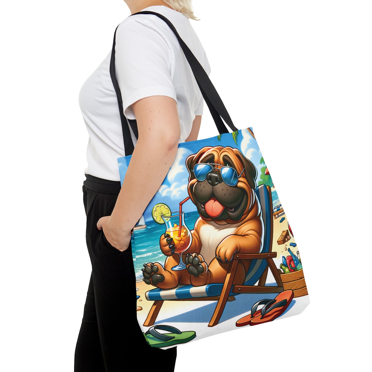 Tote Bag, Dog on Beach, BullMastiff, Tote bag, awd-1101