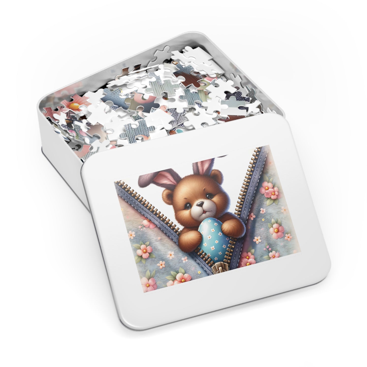 Jigsaw Puzzle, Easter, Bear with Bunny Ears, Personalised/Non-Personalised (30, 110, 252, 500,1000-Piece)