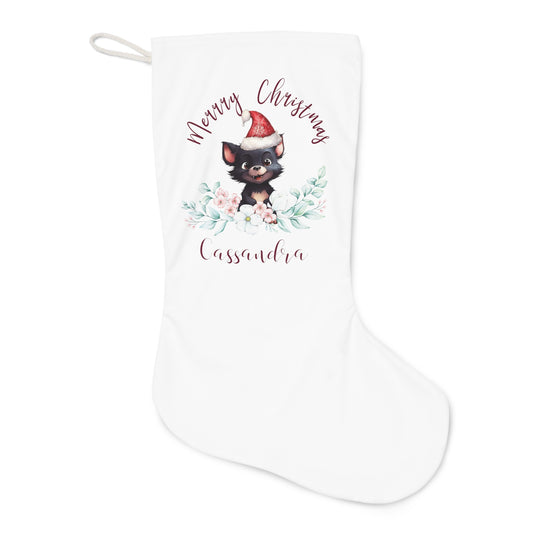 Personalised Santa Stocking, Australian Animals Eucalyptus, Tasmanian Devil