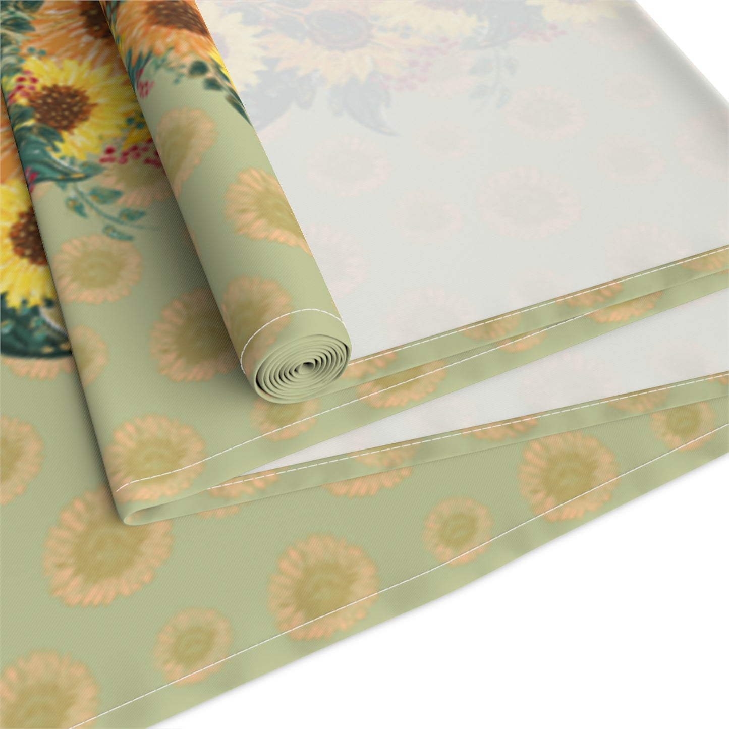 Sunflower Floral Table Runner, Cotton Twill and Poly Available, 2 sizes Available