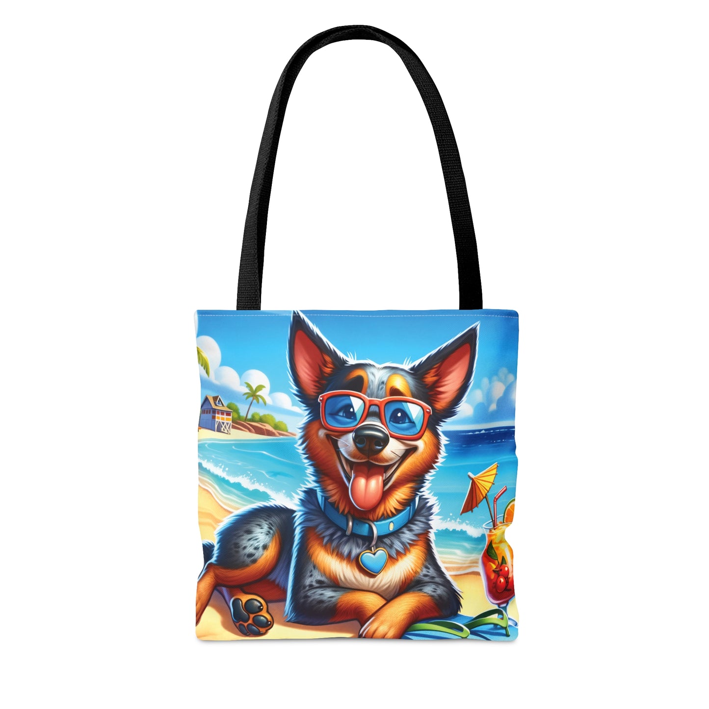 Tote Bag, Dog on Beach, Australian Cattle Dog, Tote bag, awd-1114