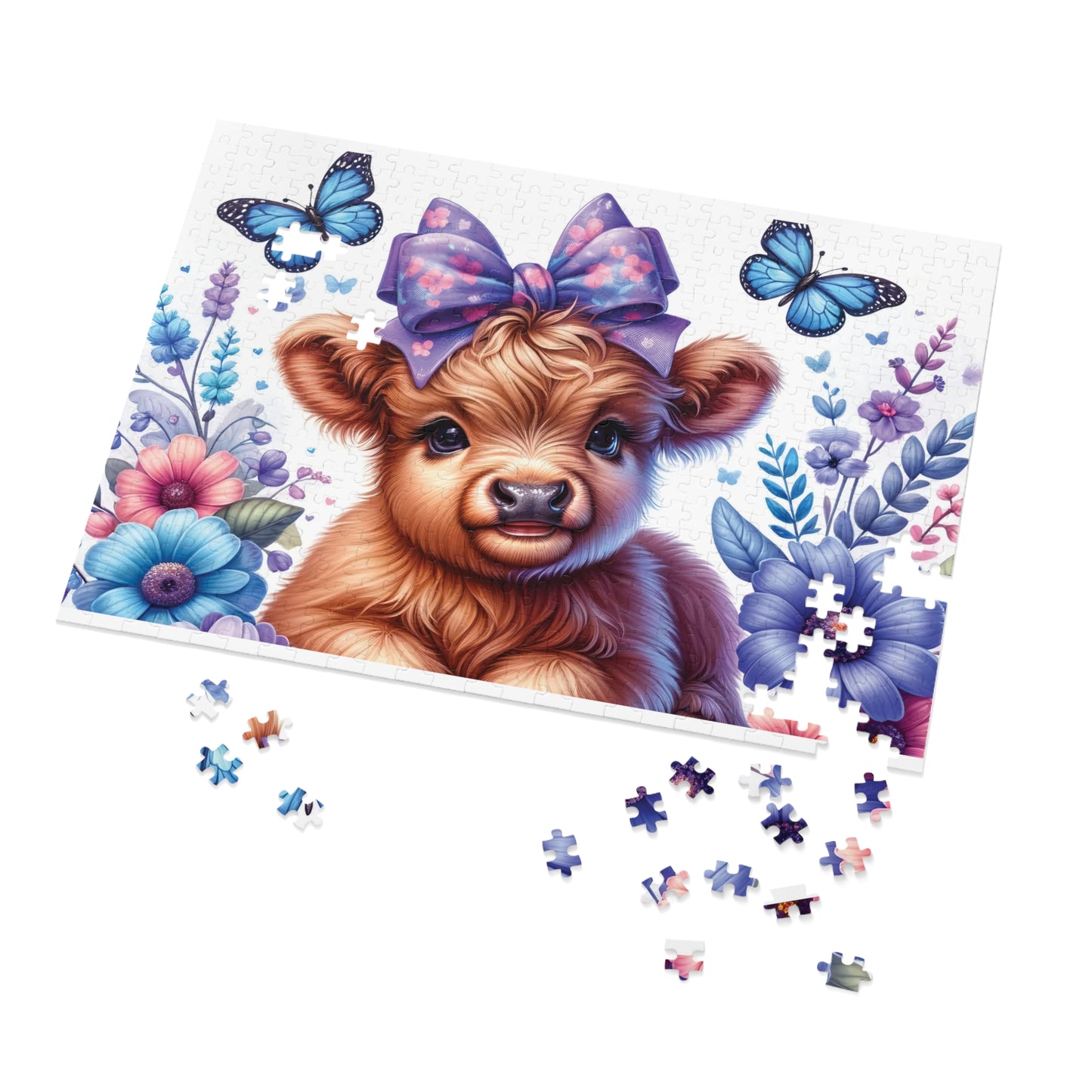 Jigsaw Puzzle, Highland Cow, Personalised/Non-Personalised (30, 110, 252, 500,1000-Piece)