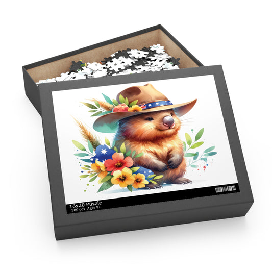 Personalised/Non-Personalised Puzzle, Wombat (120, 252, 500-Piece)