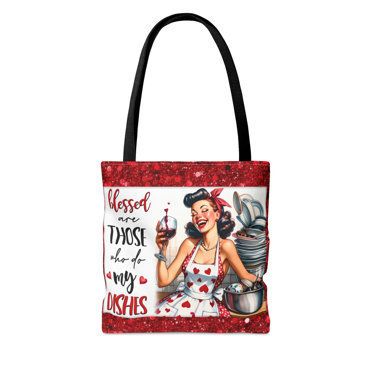 Tote Bag, Retro, Blessed are those who do the Dishes